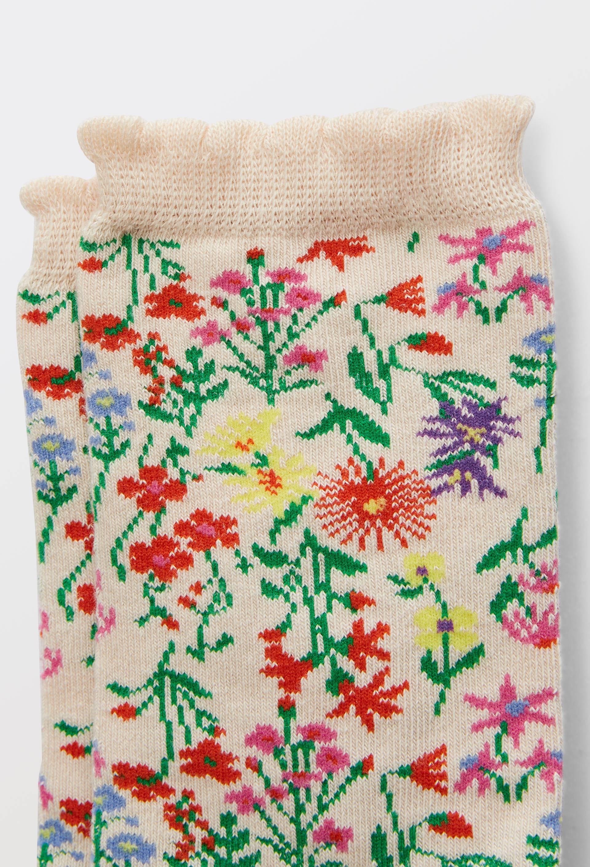 Chaussettes fantaisies en coton bio WE ARE JOLIES, Ecru, large image number 1
