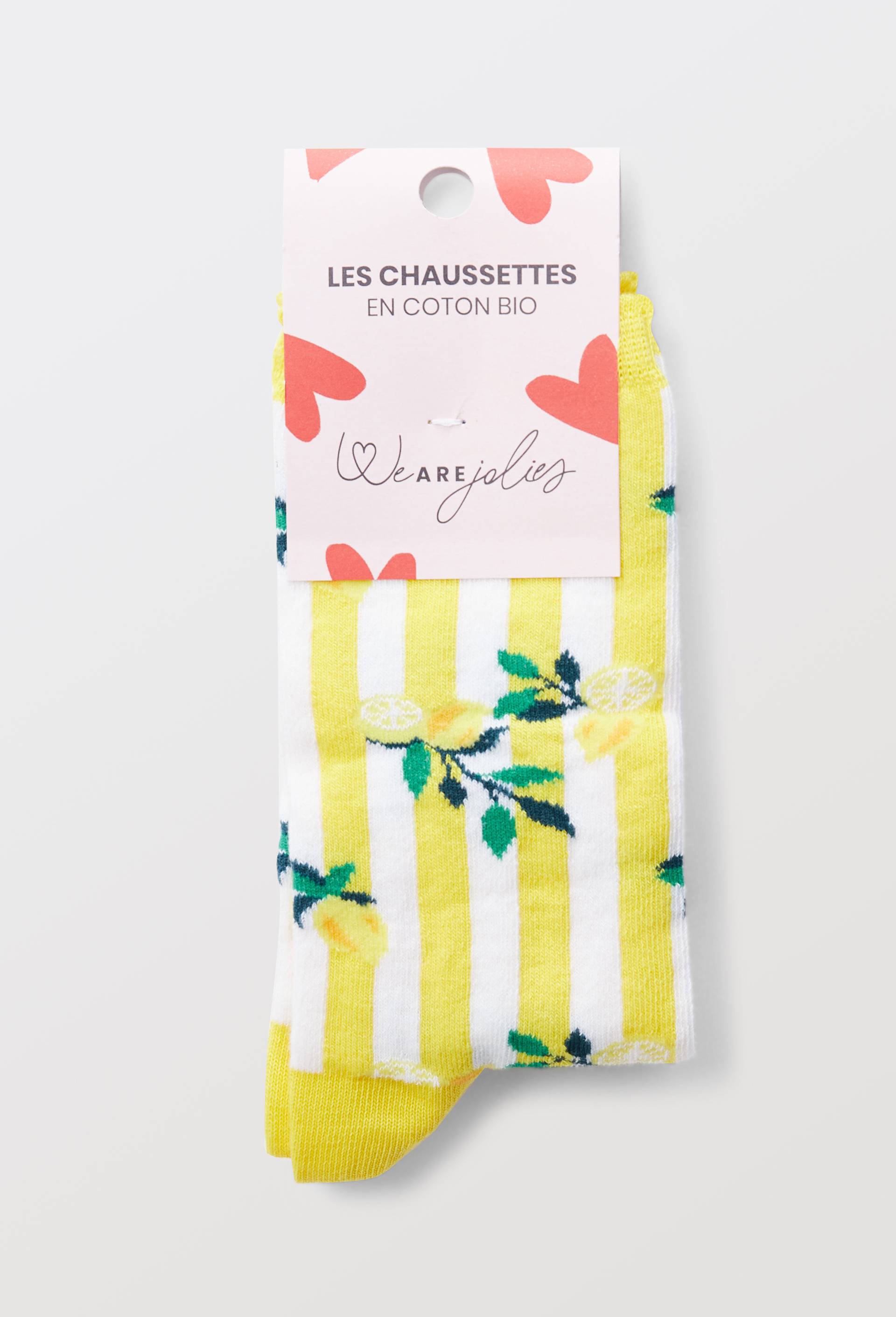 Chaussettes fantaisies en coton bio WE ARE JOLIES, Jaune, large image number 2.0