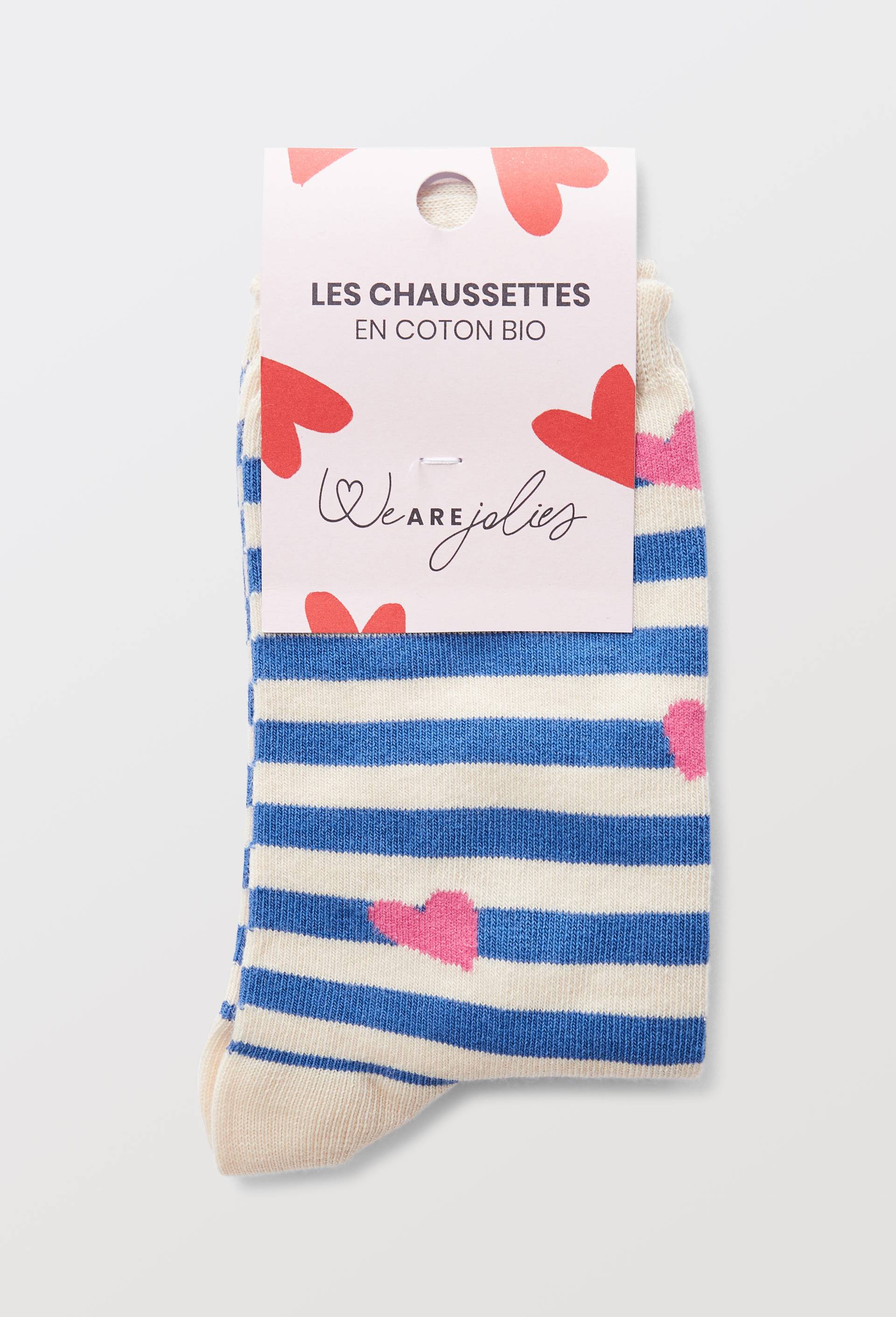 Chaussettes fantaisies en coton bio WE ARE JOLIES, Bleu, large image number 2.0