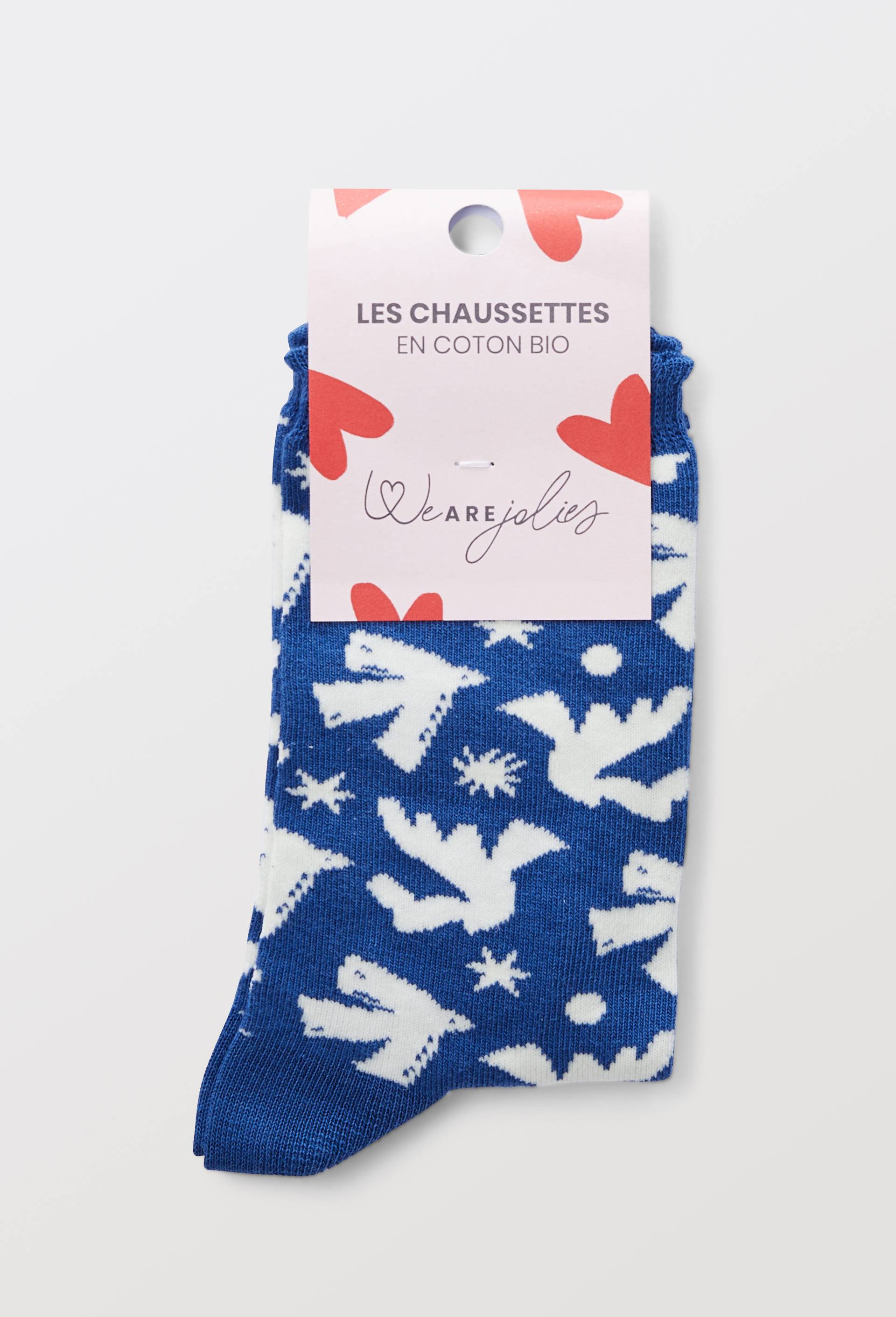 Chaussettes fantaisies en coton bio WE ARE JOLIES, Bleu fonc&eacute;, large image number 2