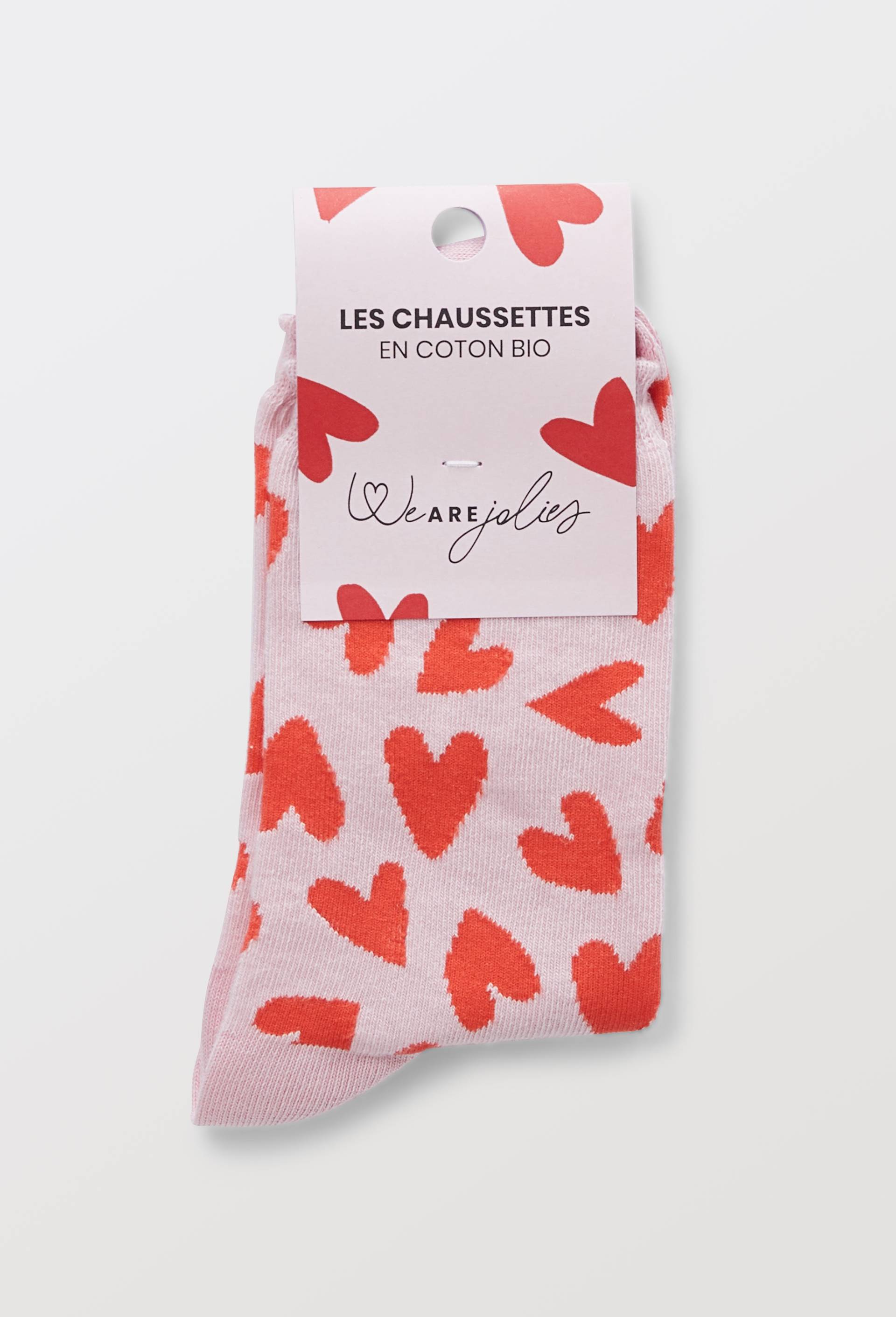 Chaussettes fantaisies en coton bio WE ARE JOLIES, Rose, large image number 2