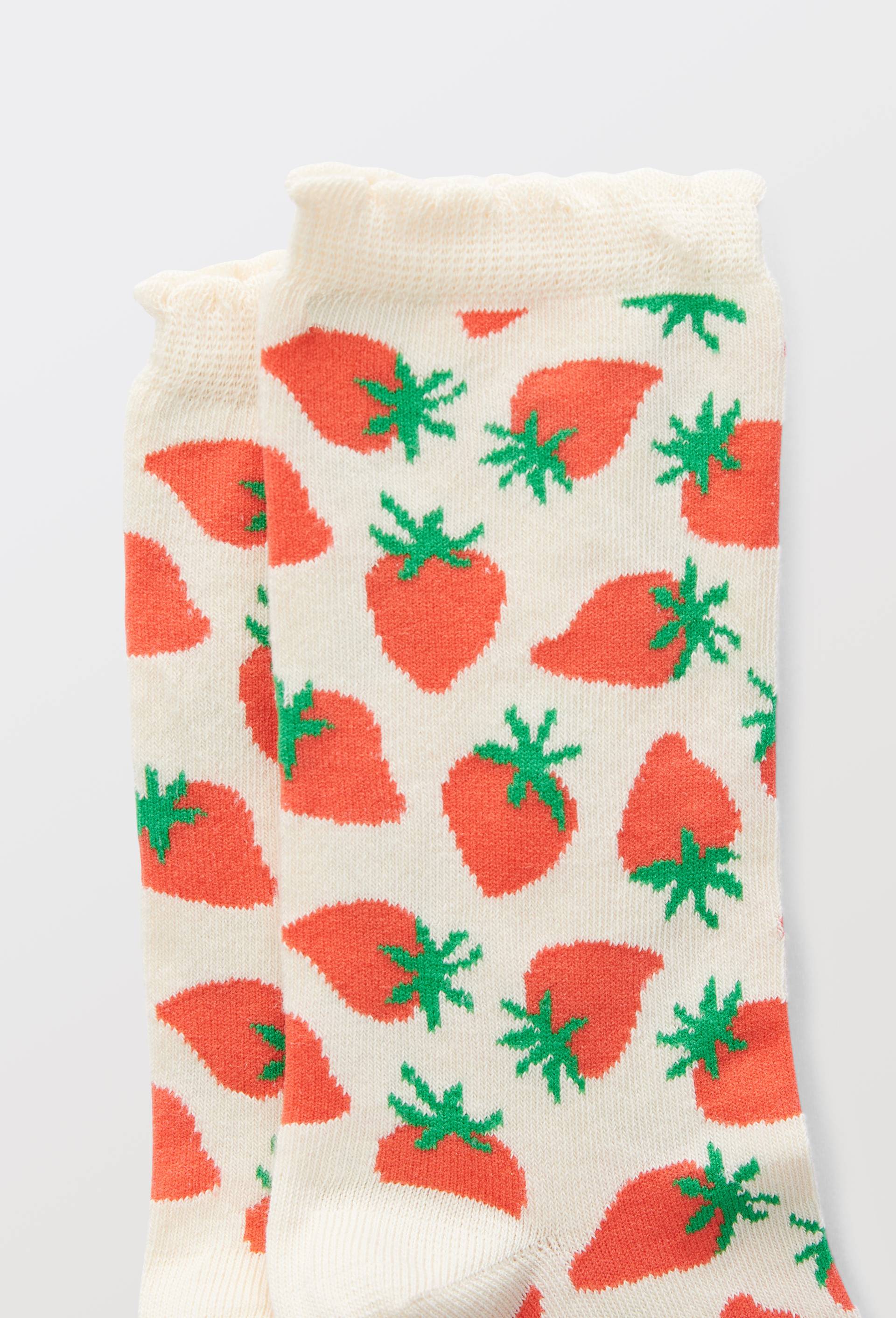 Chaussettes fantaisies en coton bio WE ARE JOLIES, Ecru, large image number 1
