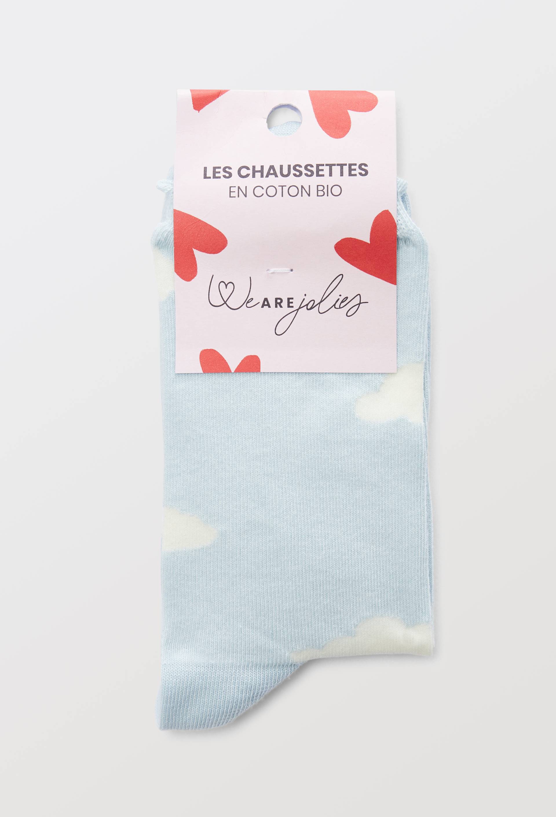 Chaussettes fantaisies en coton bio WE ARE JOLIES, Bleu clair, large image number 2