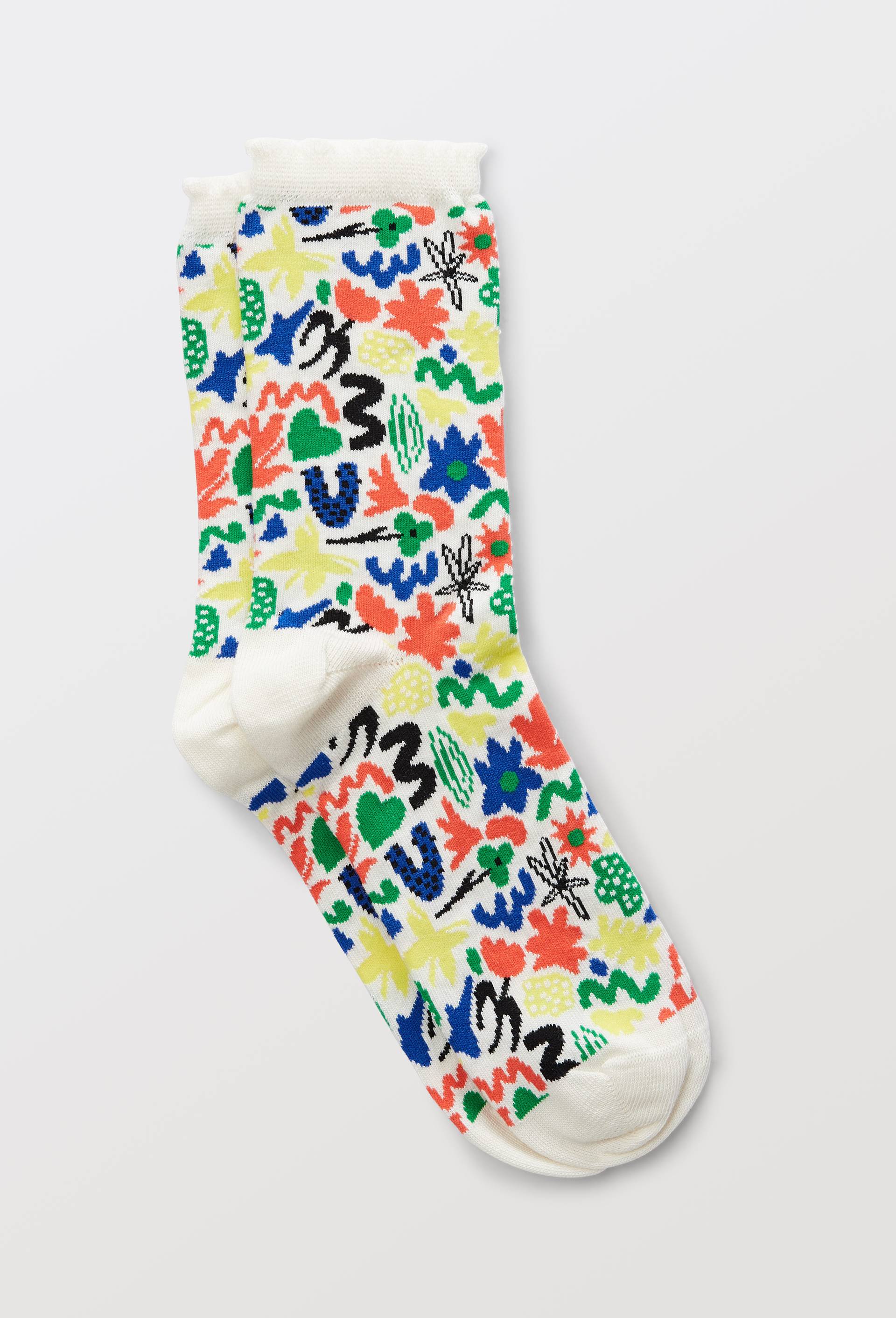 Chaussettes fantaisies en coton bio WE ARE JOLIES, Ecru, large image number 0