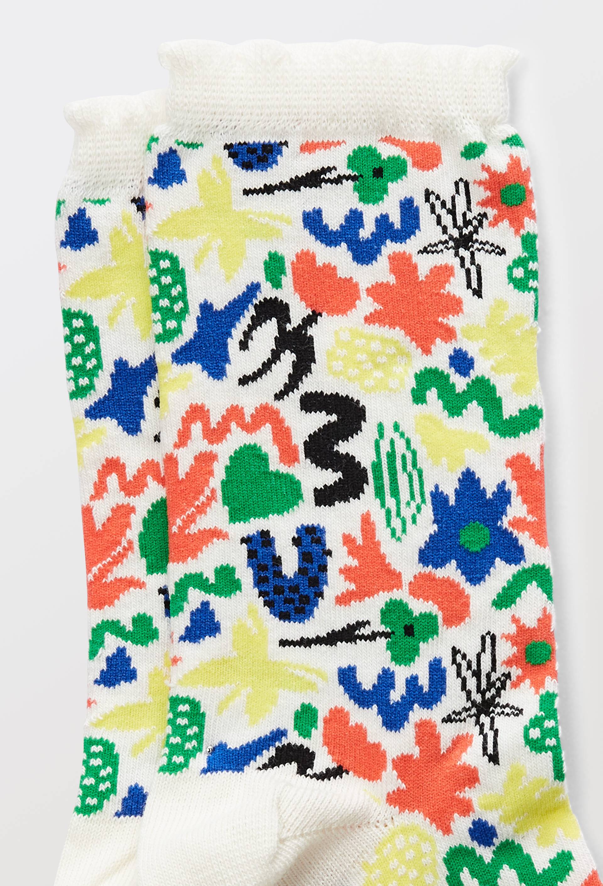Chaussettes fantaisies en coton bio WE ARE JOLIES, Ecru, large image number 1.0