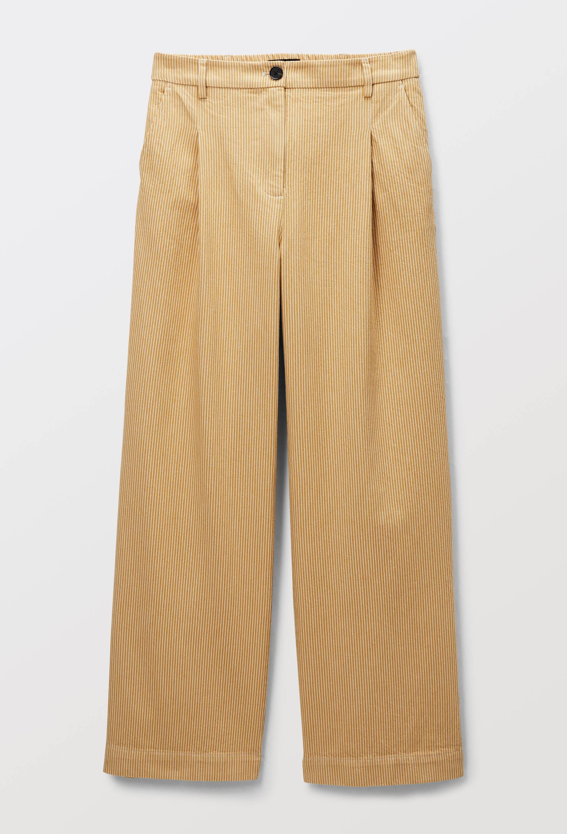 Pantalon large &agrave; pince ray&eacute;, Beige, large image number 4.0