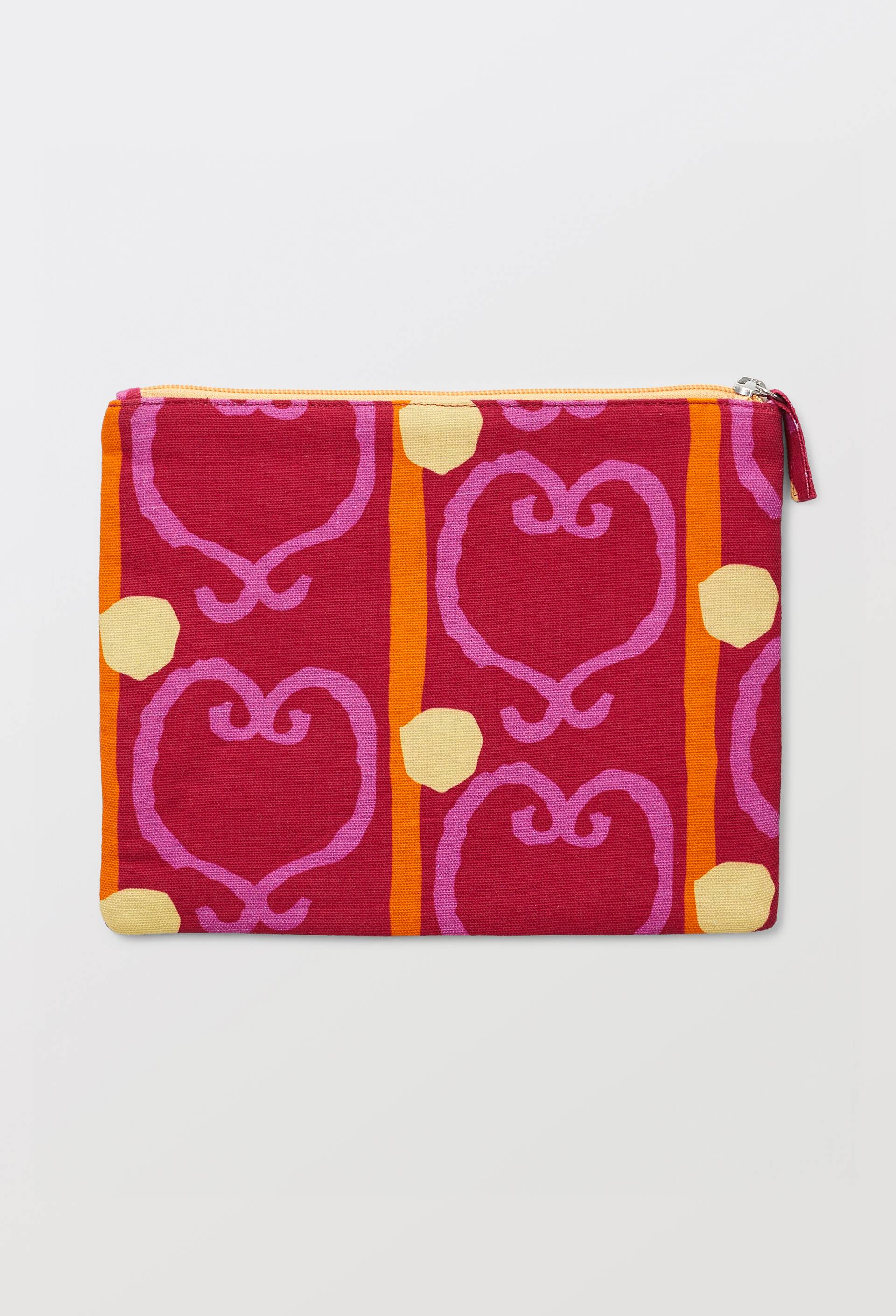 Pochette imprim&eacute;e, 20x25cm, en coton - LES CRAFTIES x MONOPRIX, Rouge fonc&eacute;, large image number 2