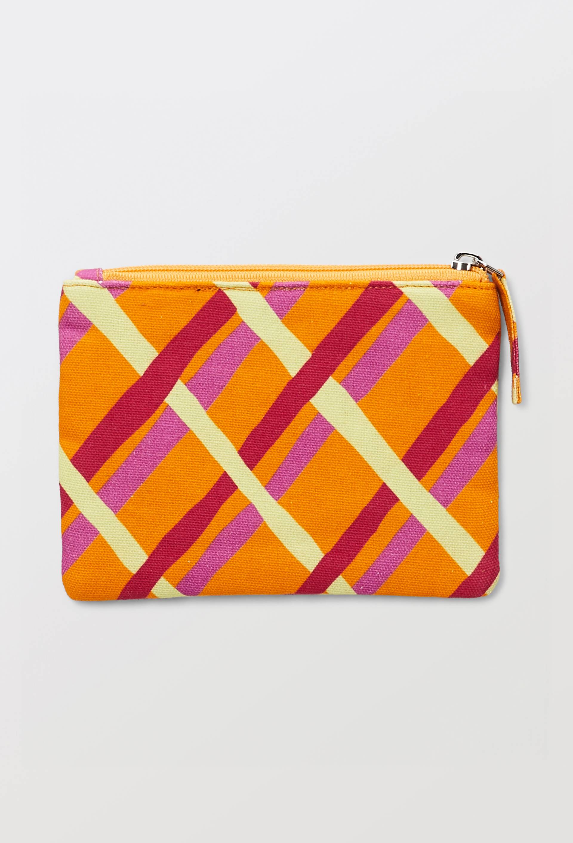 Pochette imprim&eacute;e, 12x16cm, en coton - LES CRAFTIES x MONOPRIX, Orange, large image number 1