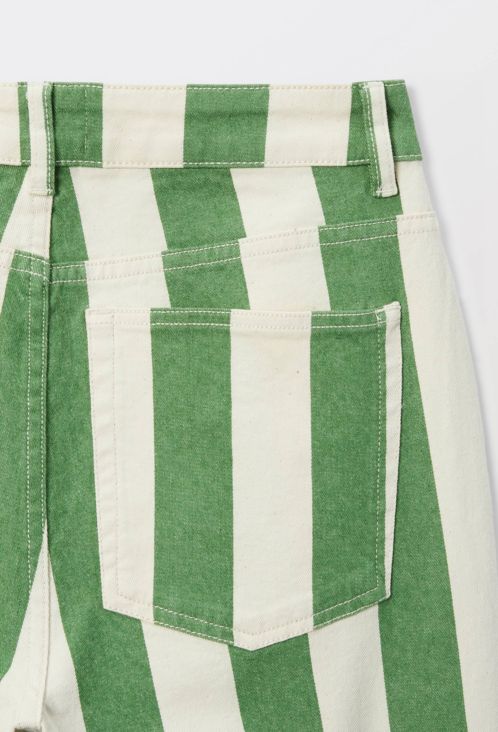 Pantalon droit &agrave; larges rayures, Vert, large image number 7