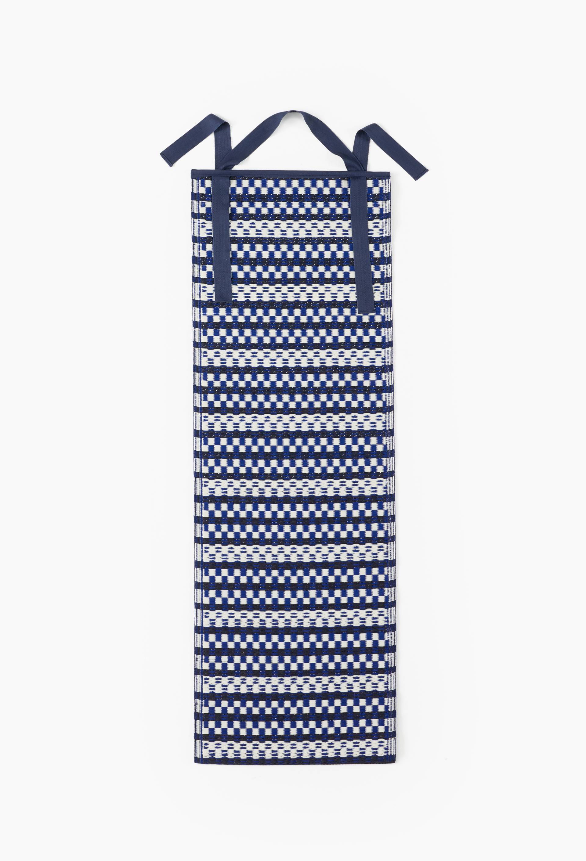 Natte de plage avec sangle, 170x60cm, 100% polypropyl&egrave;ne, Bleu fonc&eacute;, large image number 1