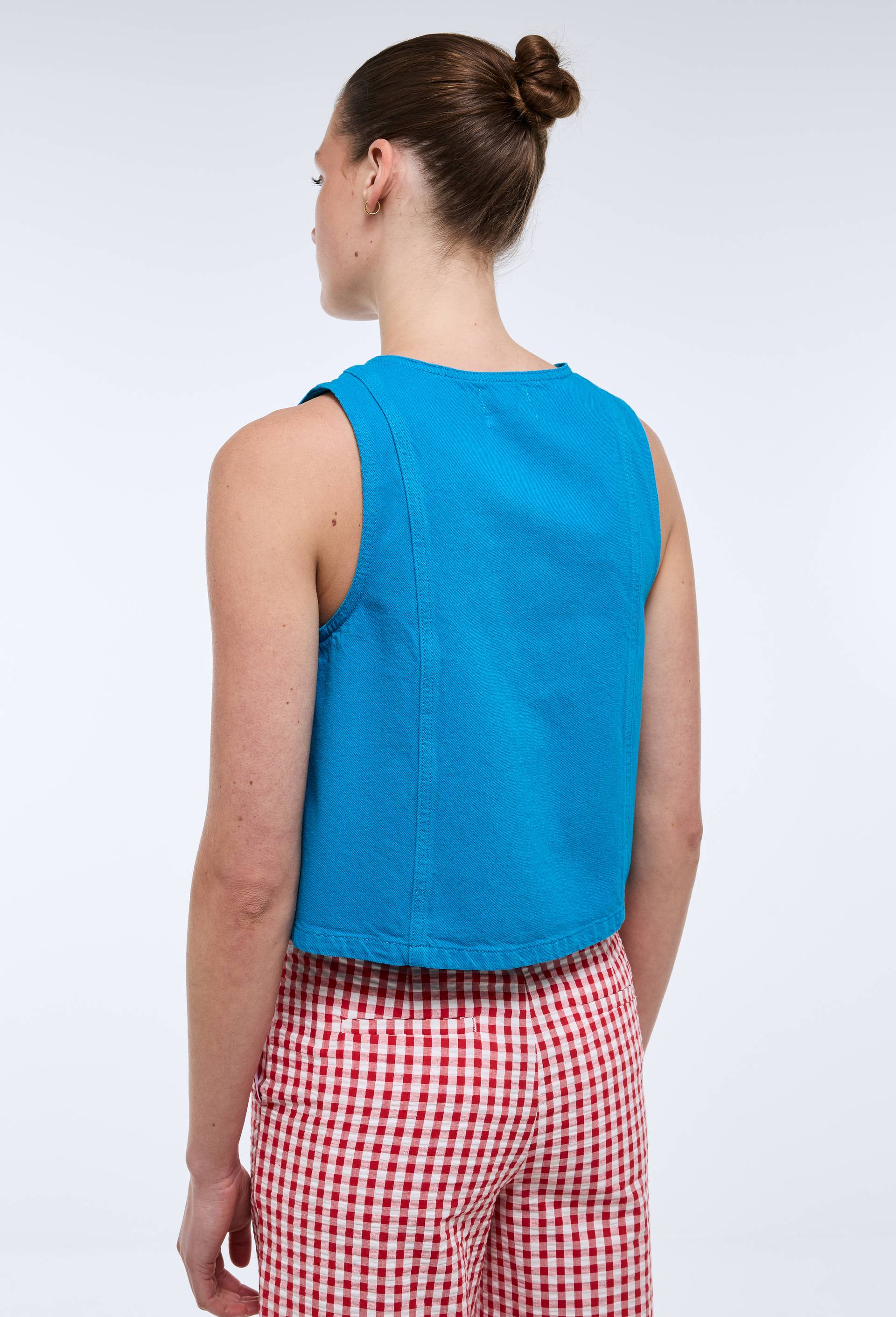 Top sans manches uni en coton BIO GOTS, Bleu, large image number 2.0
