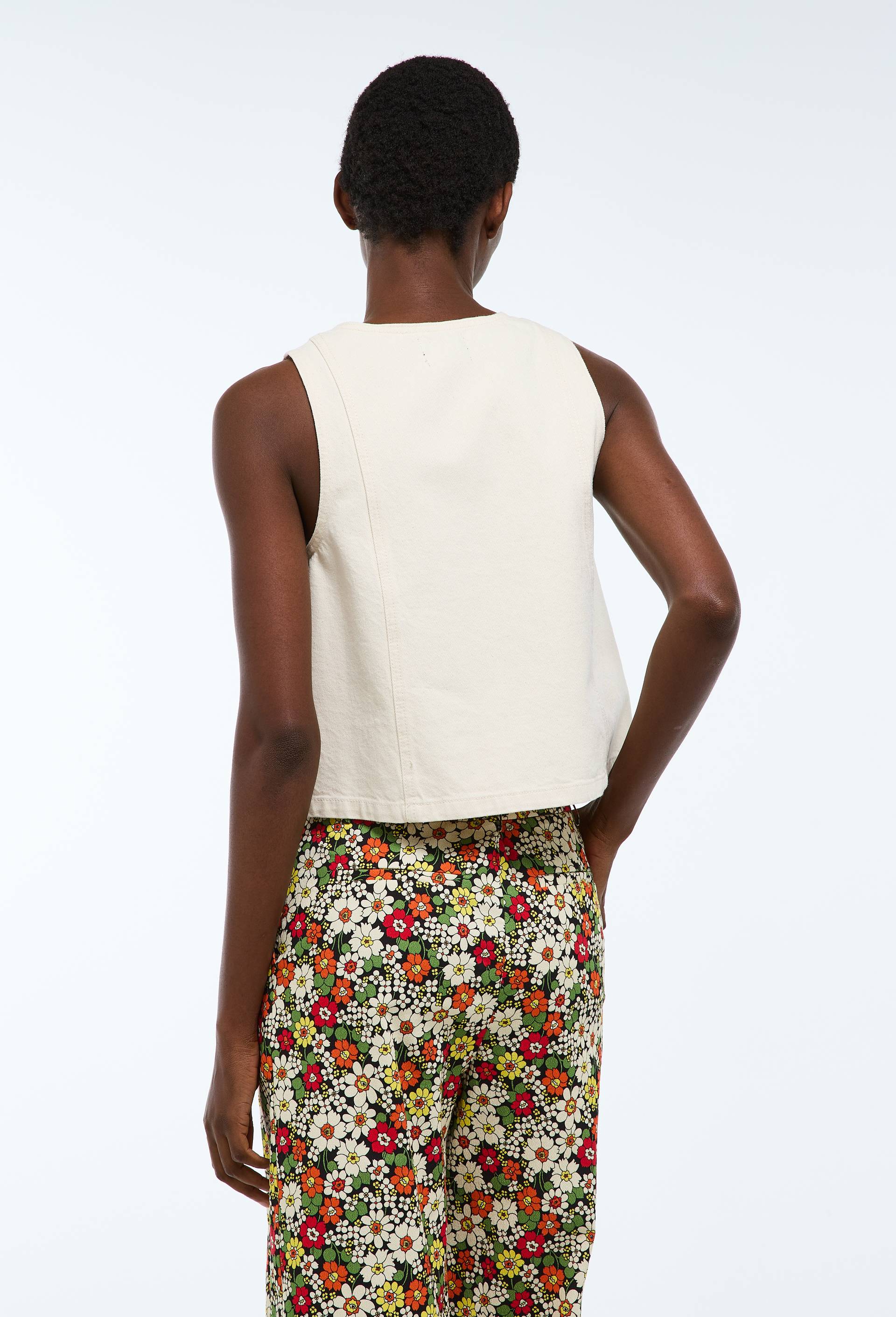 Top sans manches uni en coton BIO GOTS, Ecru, large image number 1