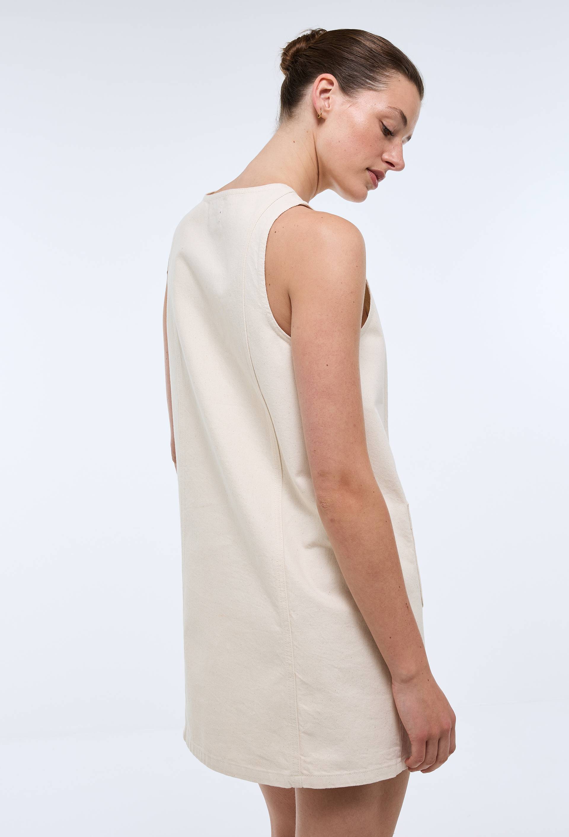 Robe courtes sans manches en coton BIO GOTS, Ecru, large image number 2.0