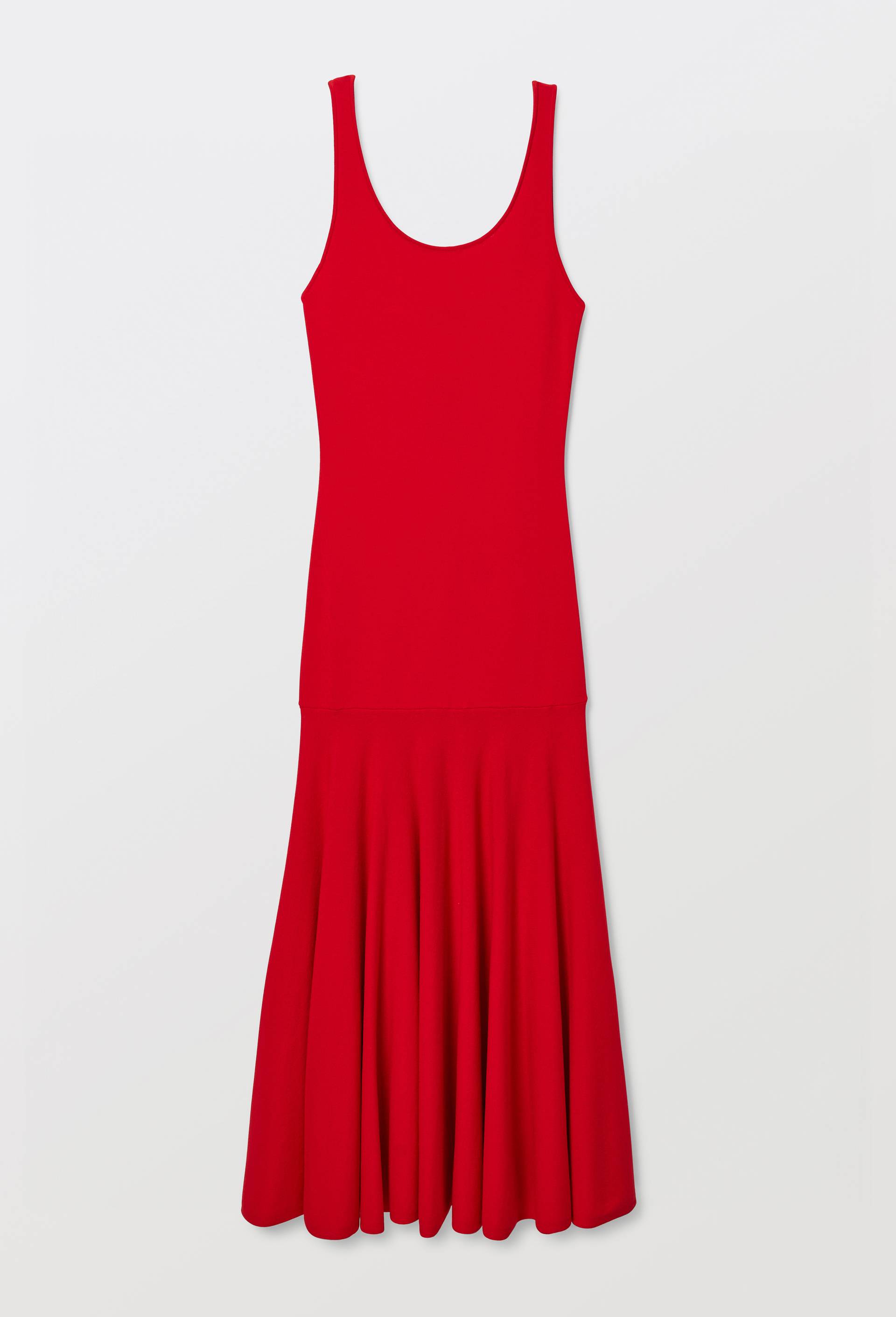 Robe maille taille basse &eacute;vas&eacute;e, Rouge, large image number 3