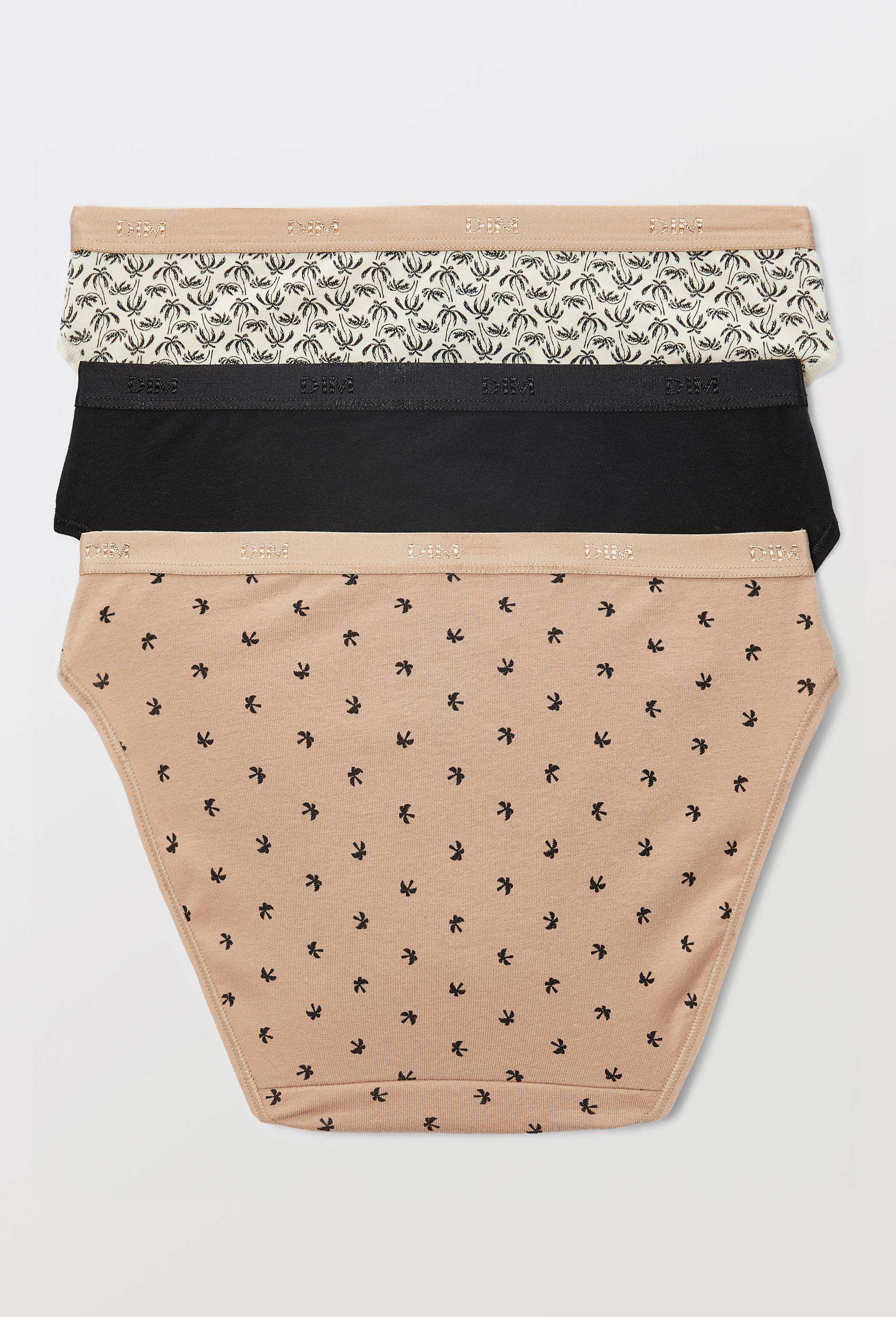 Lot de 3 slips fantaisie en coton POCKET DIM, Ecru, large image number 1