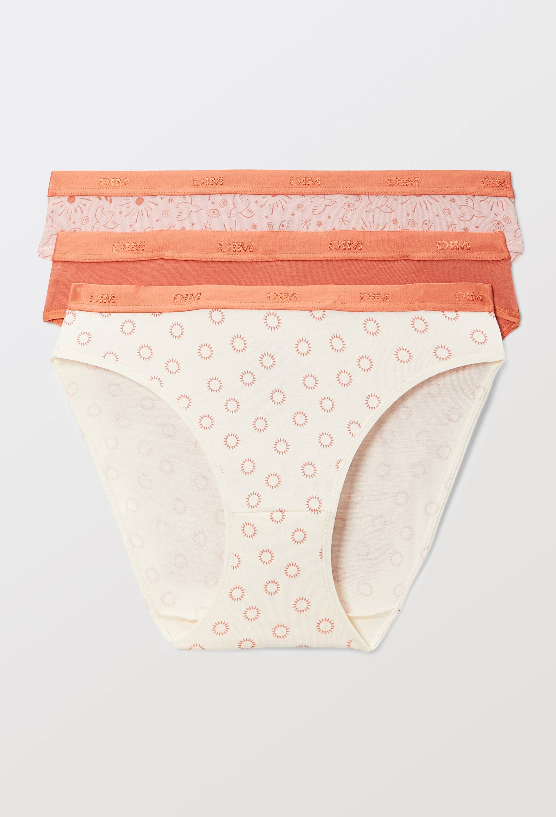 Lot de 3 slips fantaisie en coton POCKET DIM, Rouge fonc&eacute;, large image number 0.0