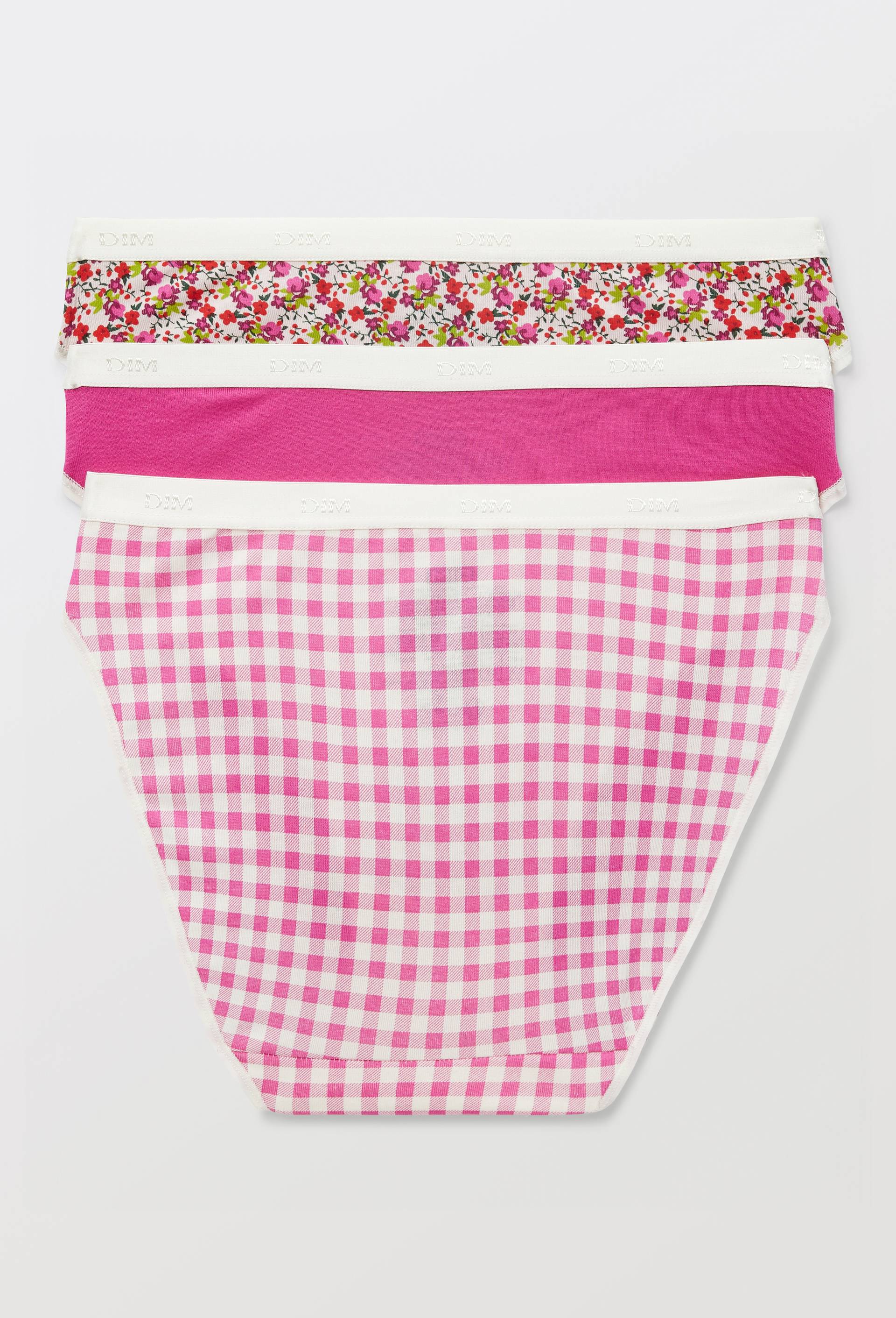 Lot de 3 slips fantaisie en coton POCKET DIM, Rose fonc&eacute;, large image number 1