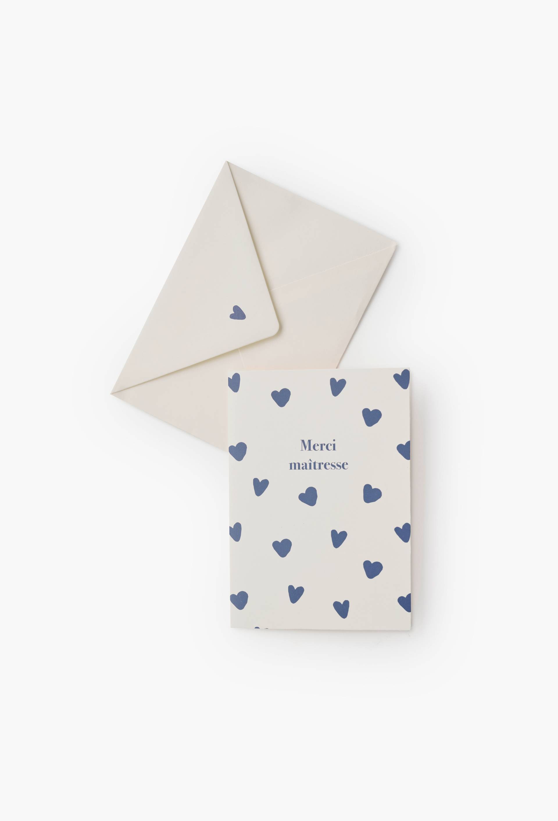 Carte + enveloppe Merci Maitresse, Bleu, large image number 2.0