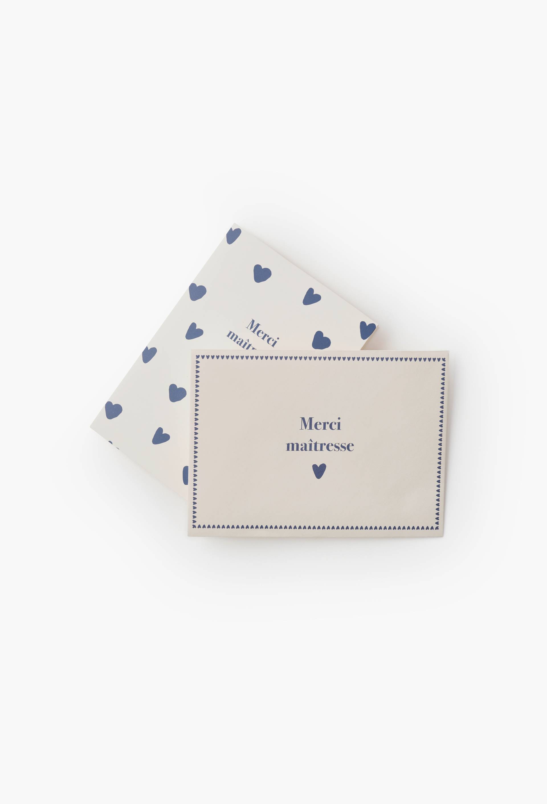 Carte + enveloppe Merci Maitresse, Bleu, large image number 3