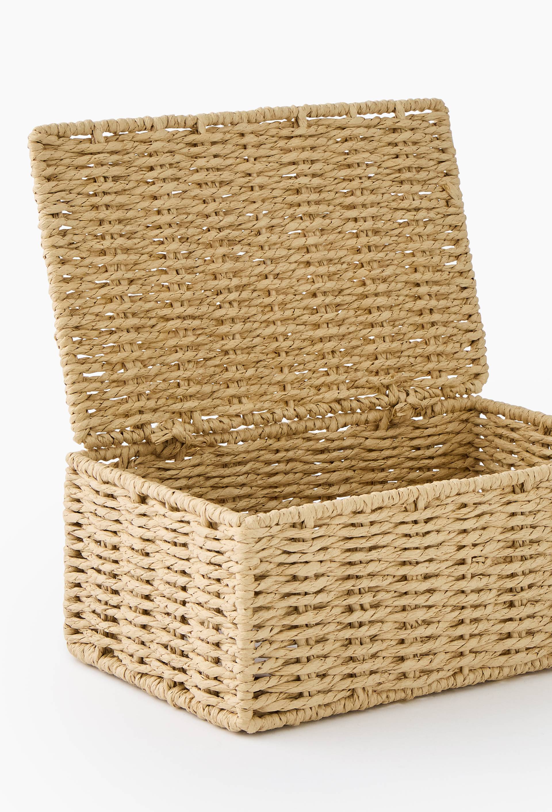 Bo&icirc;te de rangement avec couvercle, Ecru, large image number 1