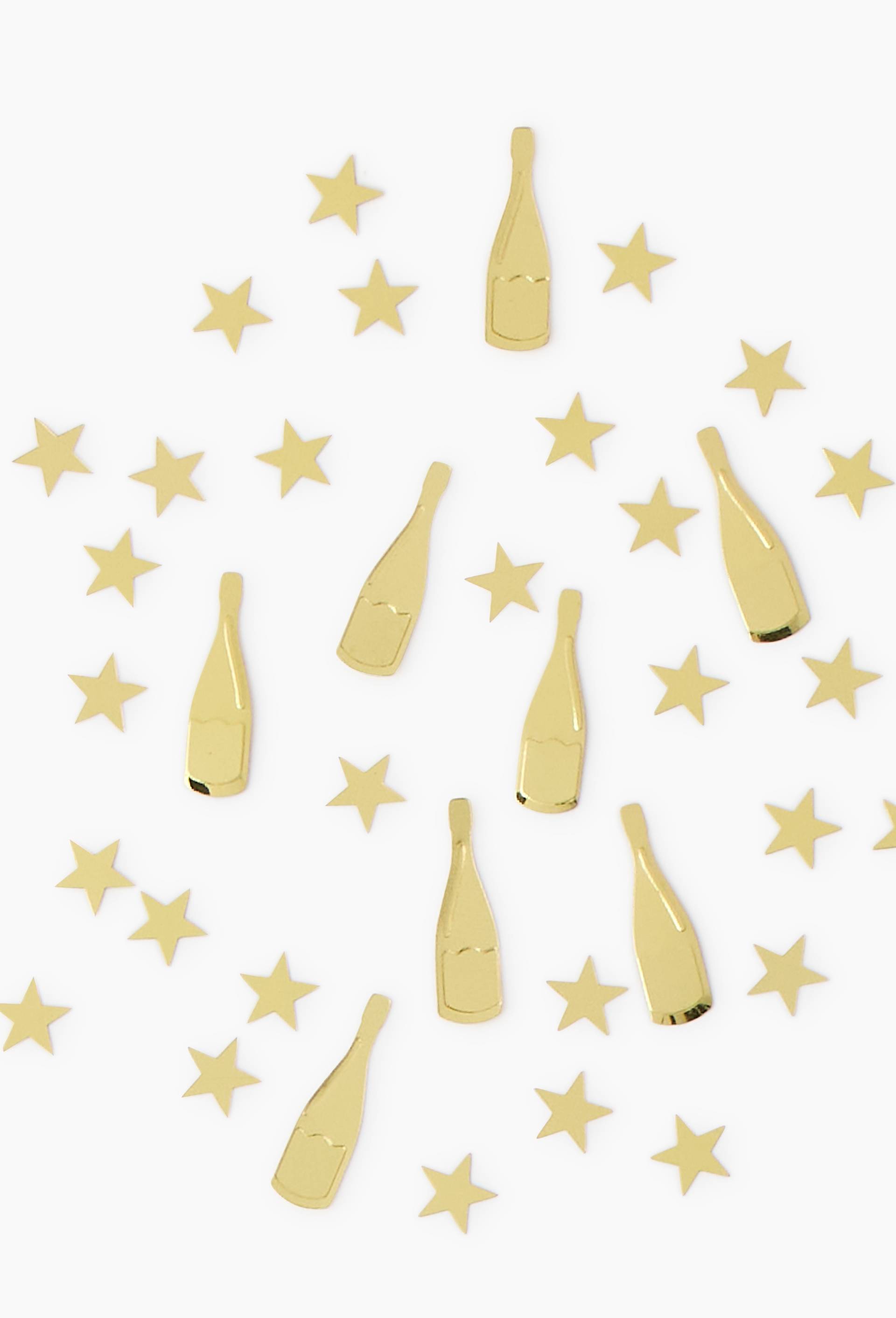 Confettis de table - Bouteille et Etoiles, Or, large image number 0