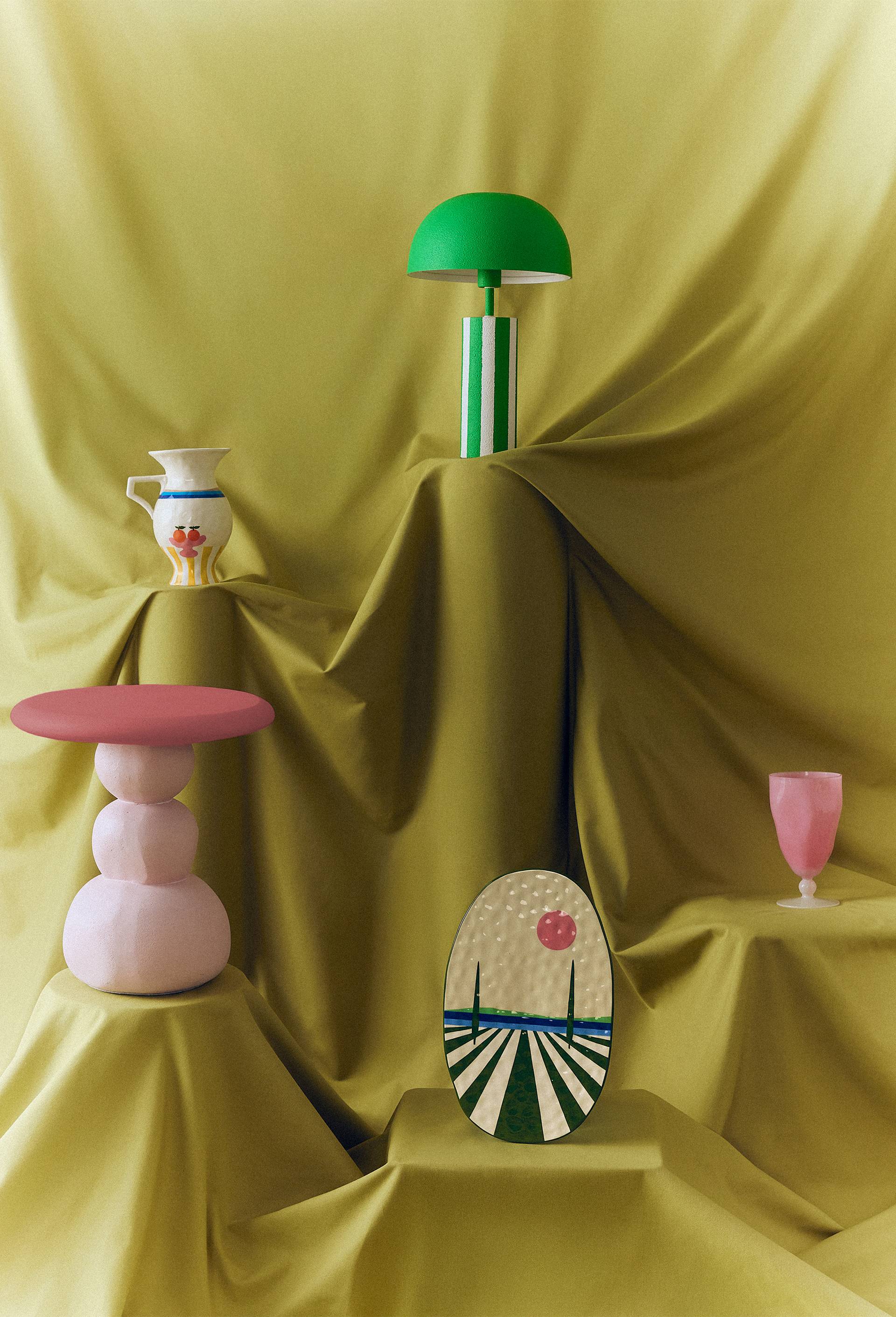 EXCLU WEB - Lampe de table, 30x50cm, en m&eacute;tal - BEN ARPEA x MONOPRIX, Vert, large image number 3