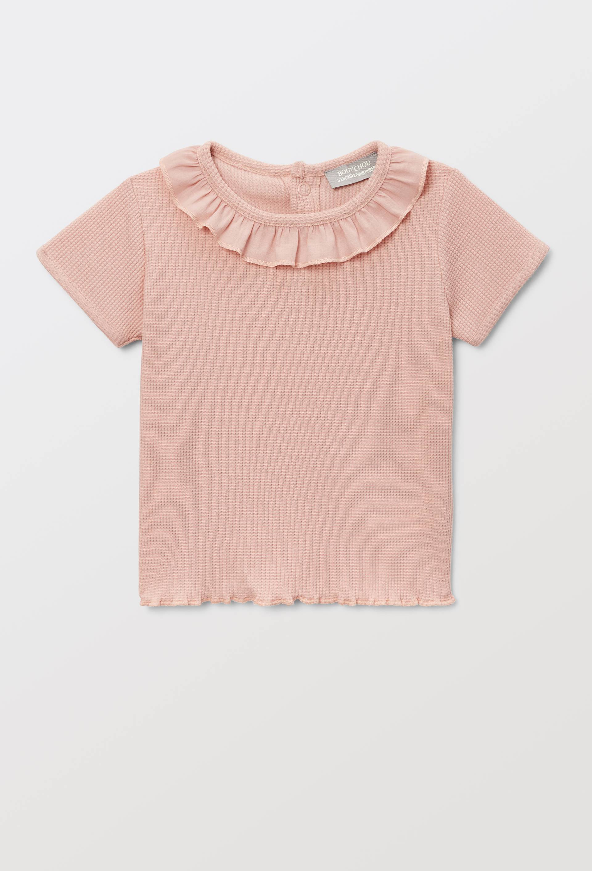 T-shirt manches courtes fantaisie en coton BIO GOTS, Rose, large image number 1