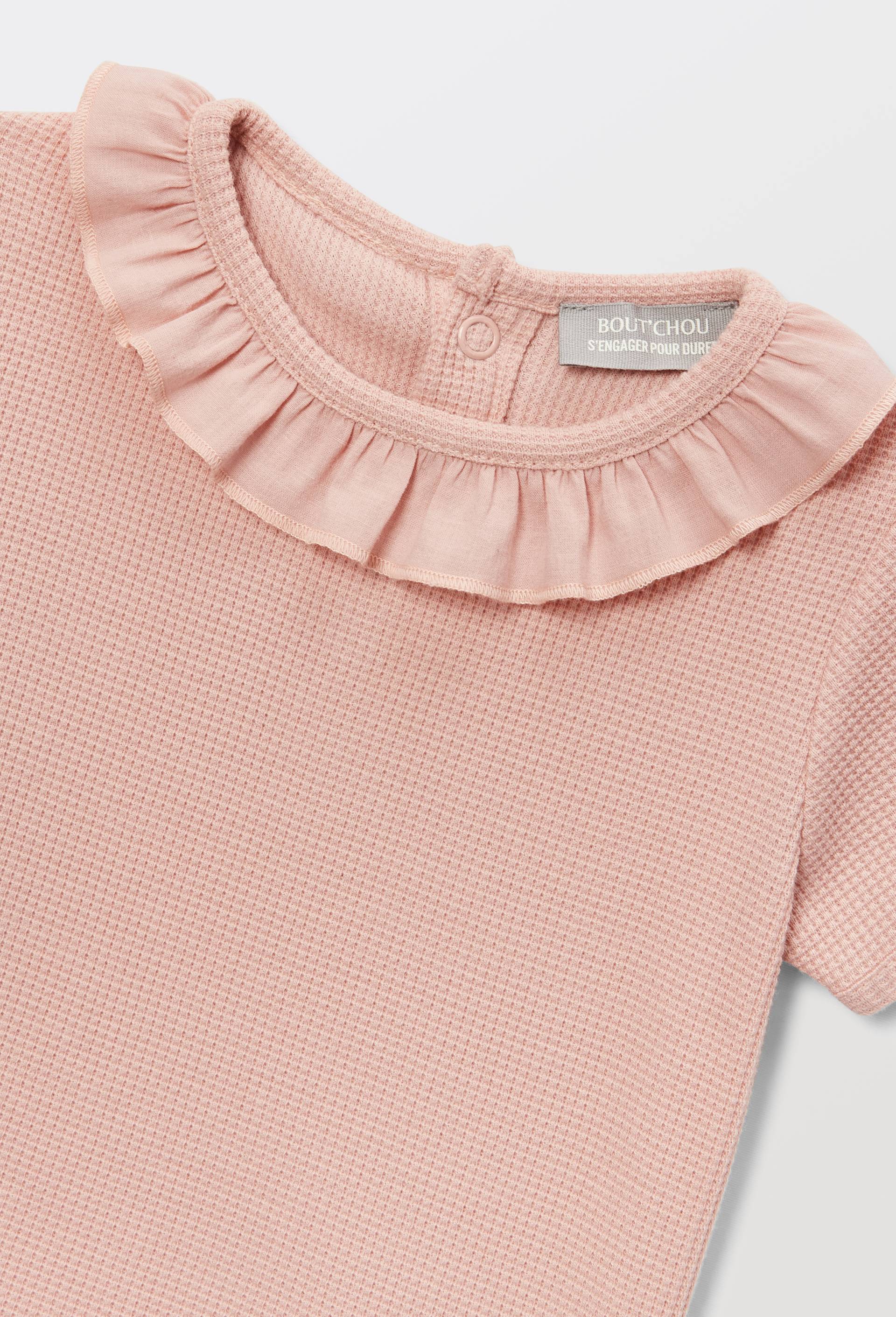 T-shirt manches courtes fantaisie en coton BIO GOTS, Rose, large image number 3.0