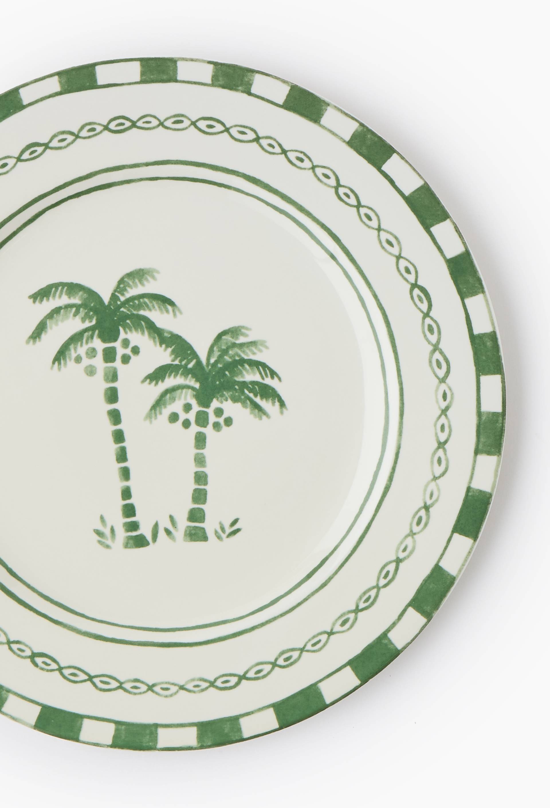 Assiette plate finition imprim&eacute;e, 27 cm, Vert, large image number 1