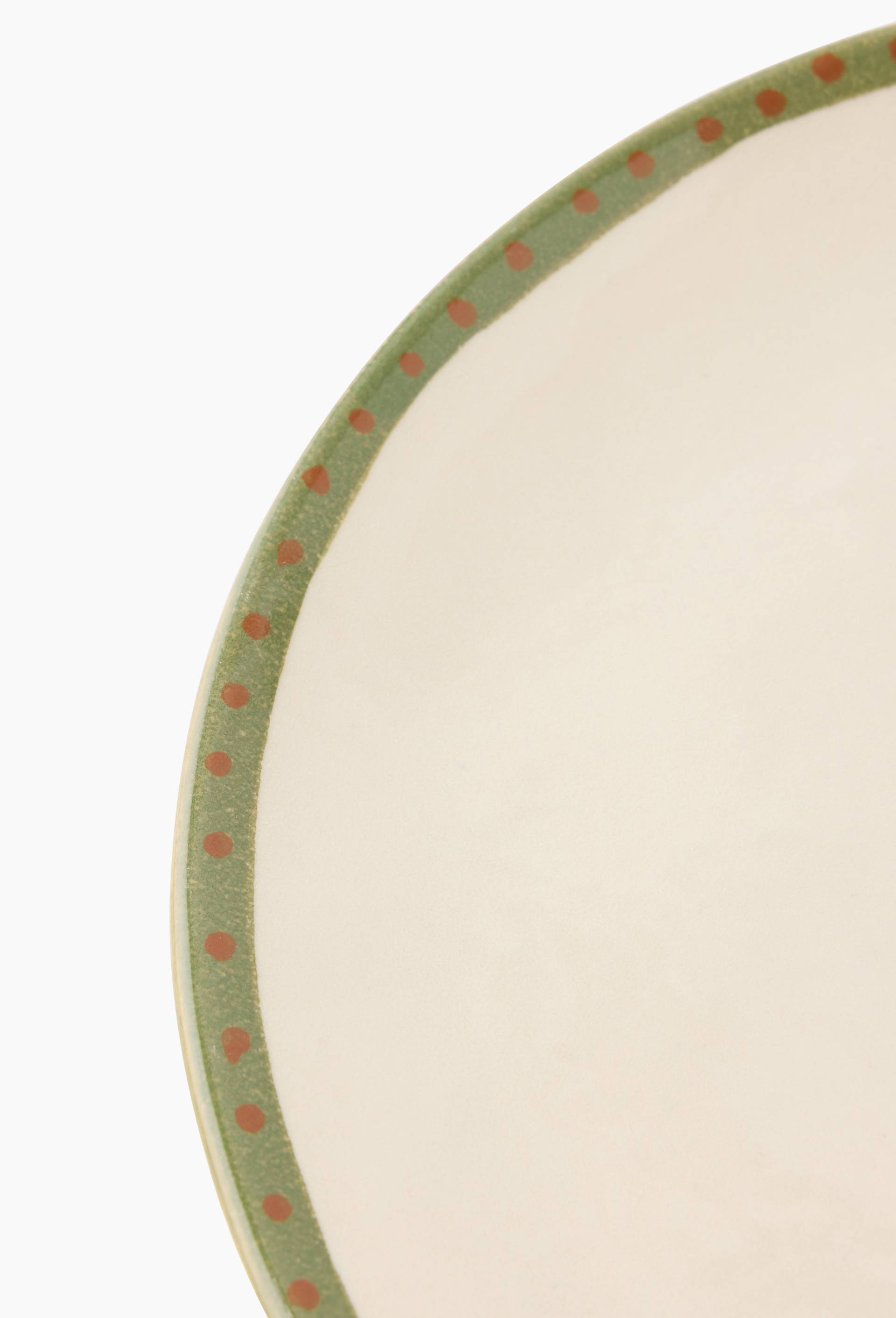 Assiette &agrave; pain, peint &agrave; la main, 15 cm, Vert, large image number 1