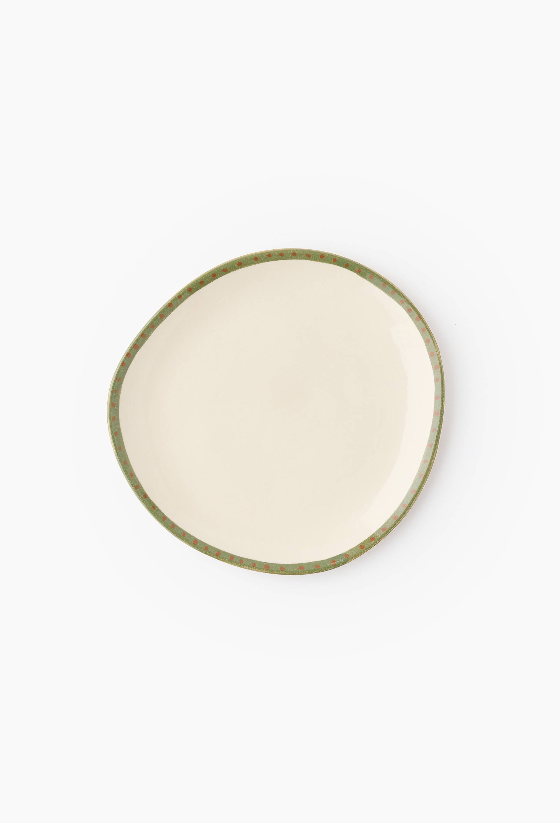 Assiette plate, peint &agrave; la main, 27 cm, Vert, large image number 0