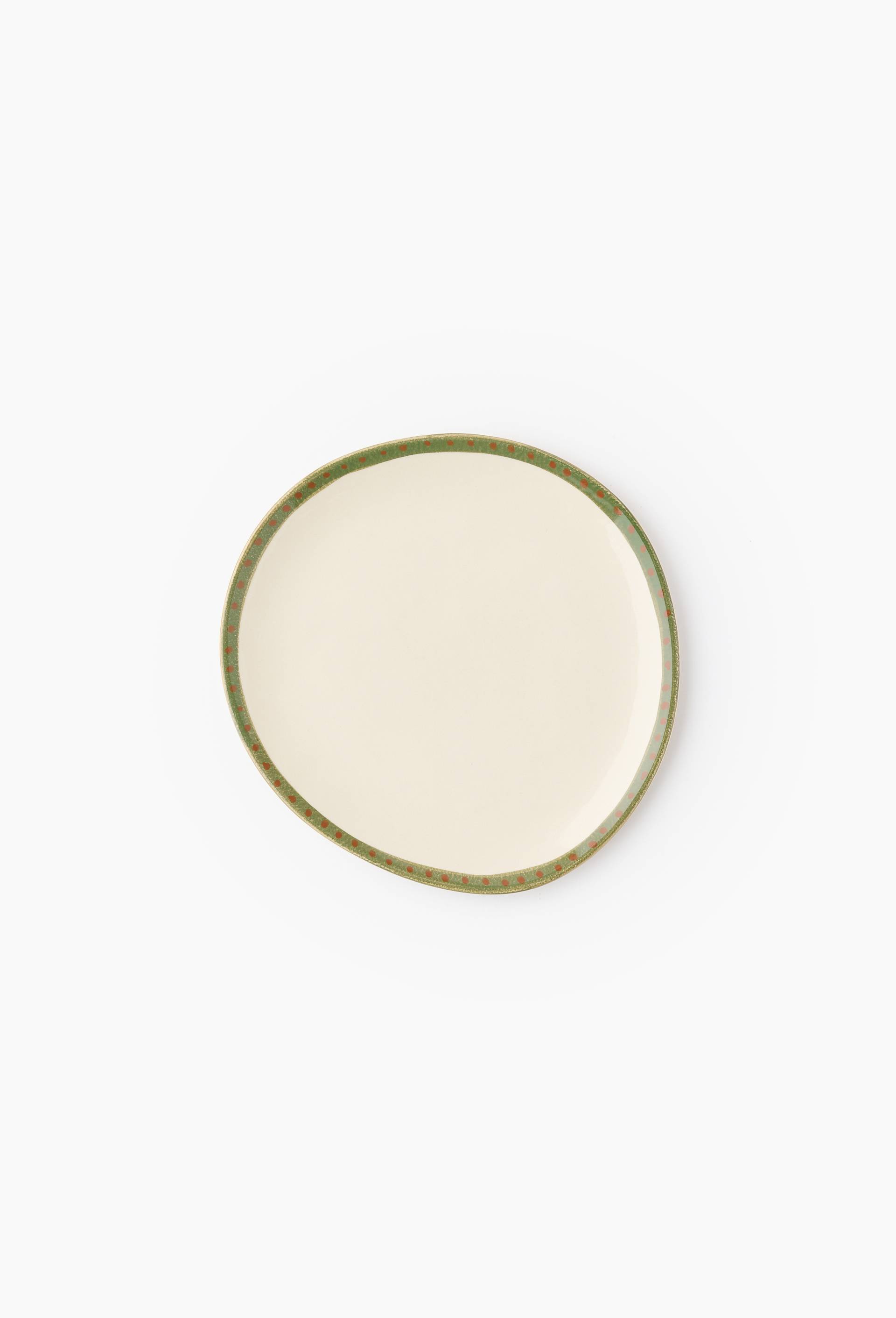 Assiette &agrave; dessert, peint &agrave; la main, 21 cm, Vert, large image number 0.0