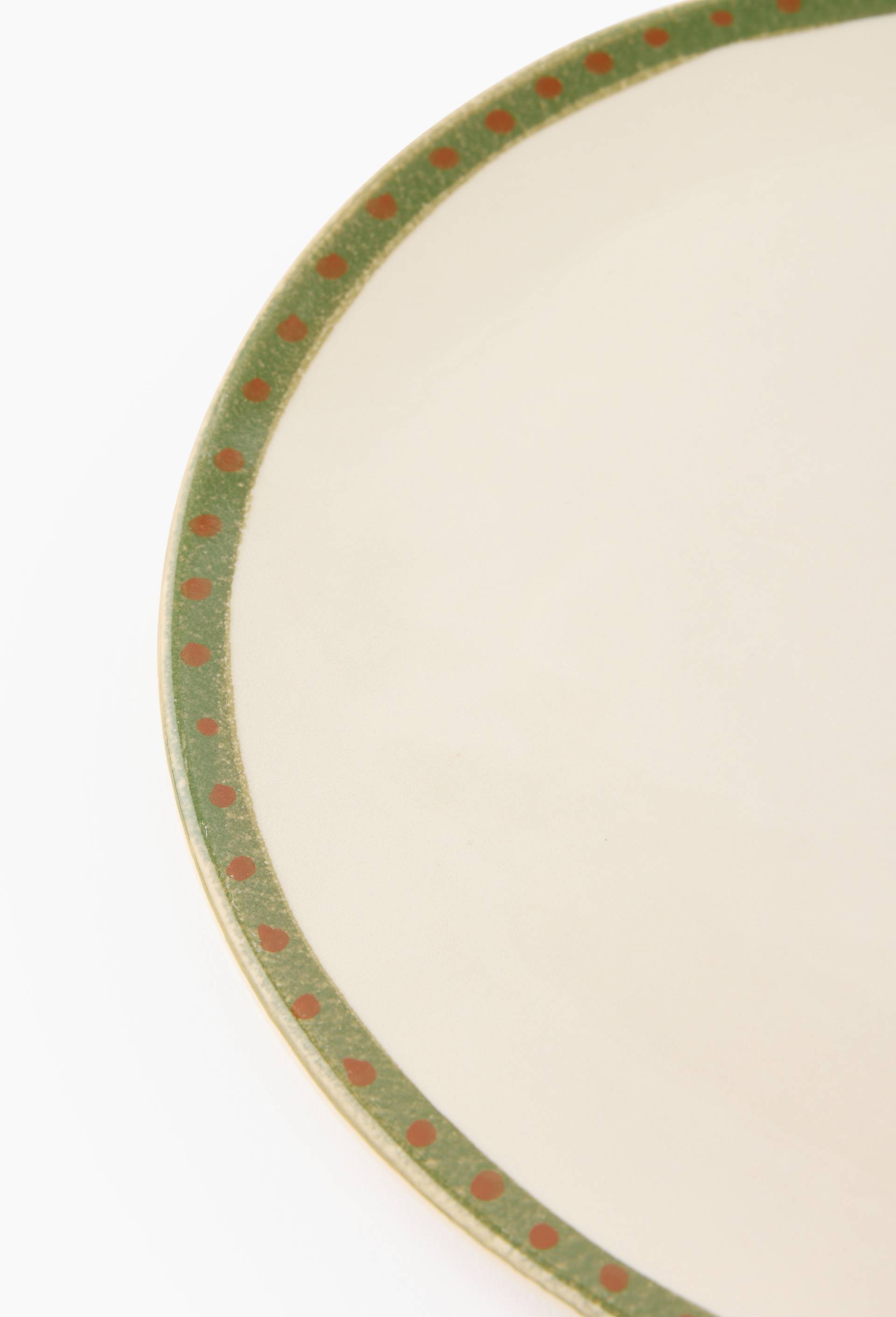 Assiette &agrave; dessert, peint &agrave; la main, 21 cm, Vert, large image number 1.0