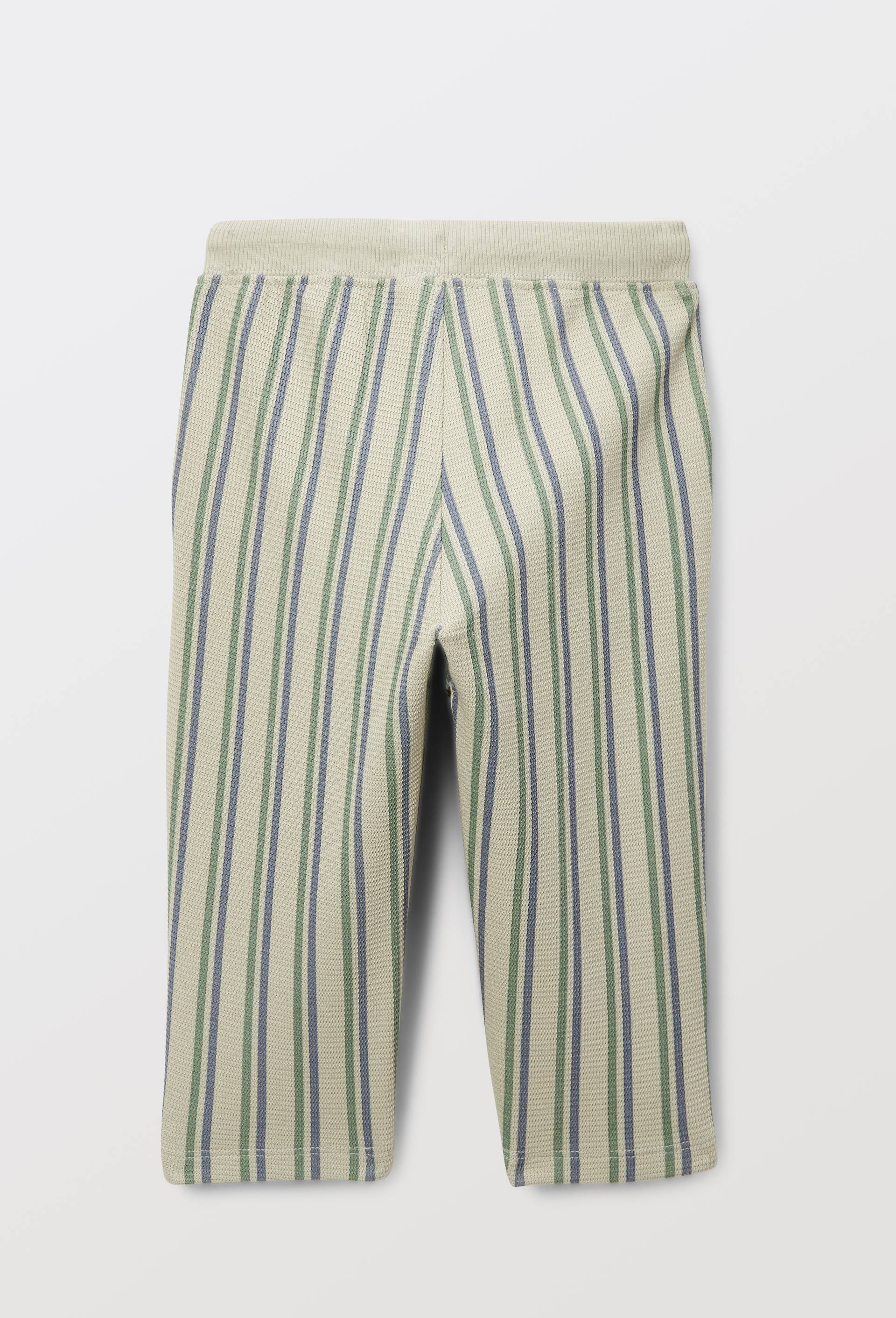 Pantalon en maille ray&eacute; en coton BIO GOTS, Vert, large image number 2