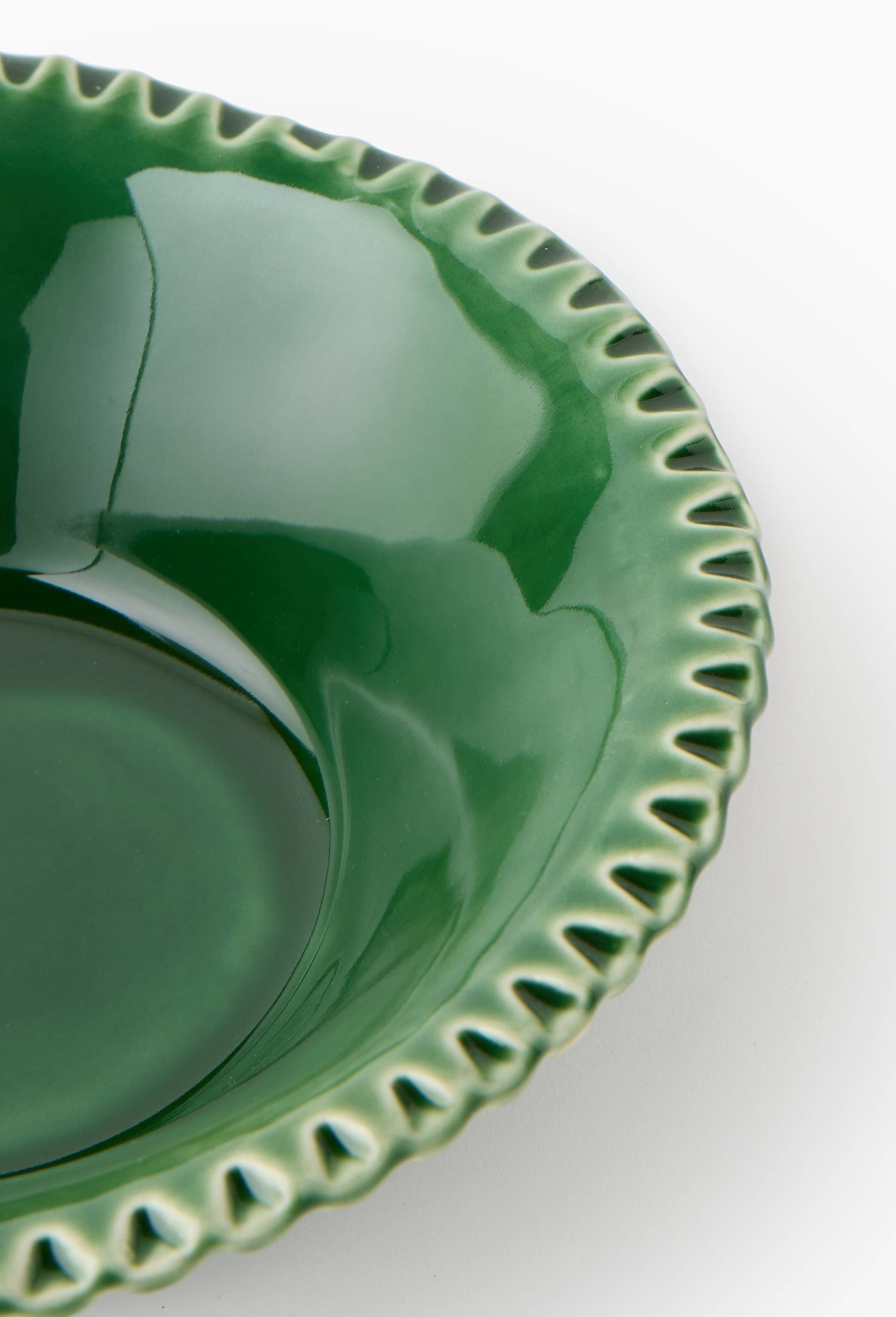 Saladier finition dentel&eacute;e, 21 cm, Vert, large image number 1