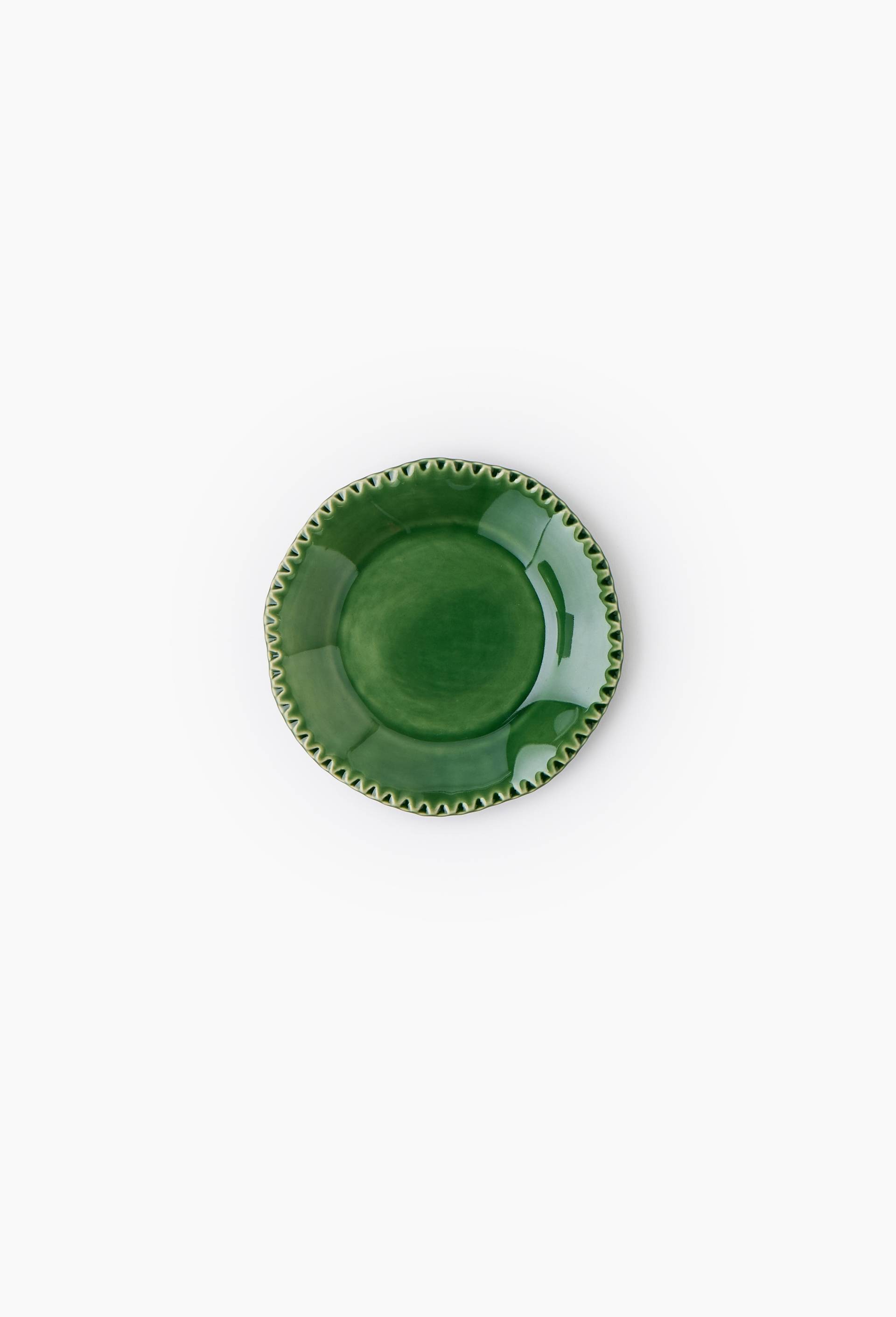 Assiette &agrave; pain finition dentel&eacute;e, 16 cm, Vert, large image number 0