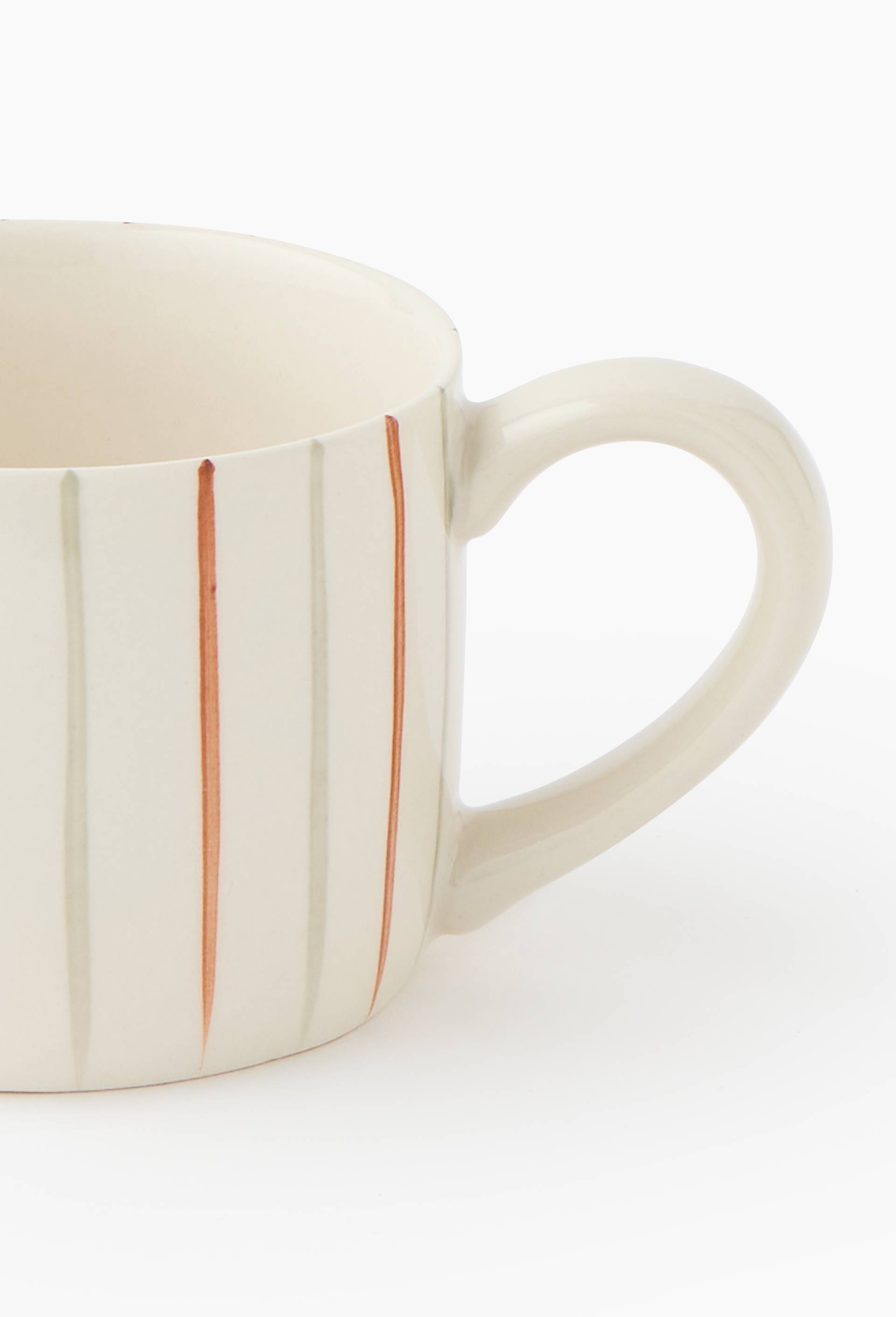 Mug bas, finition peint &agrave; la main, 30cl, Ecru, large image number 1