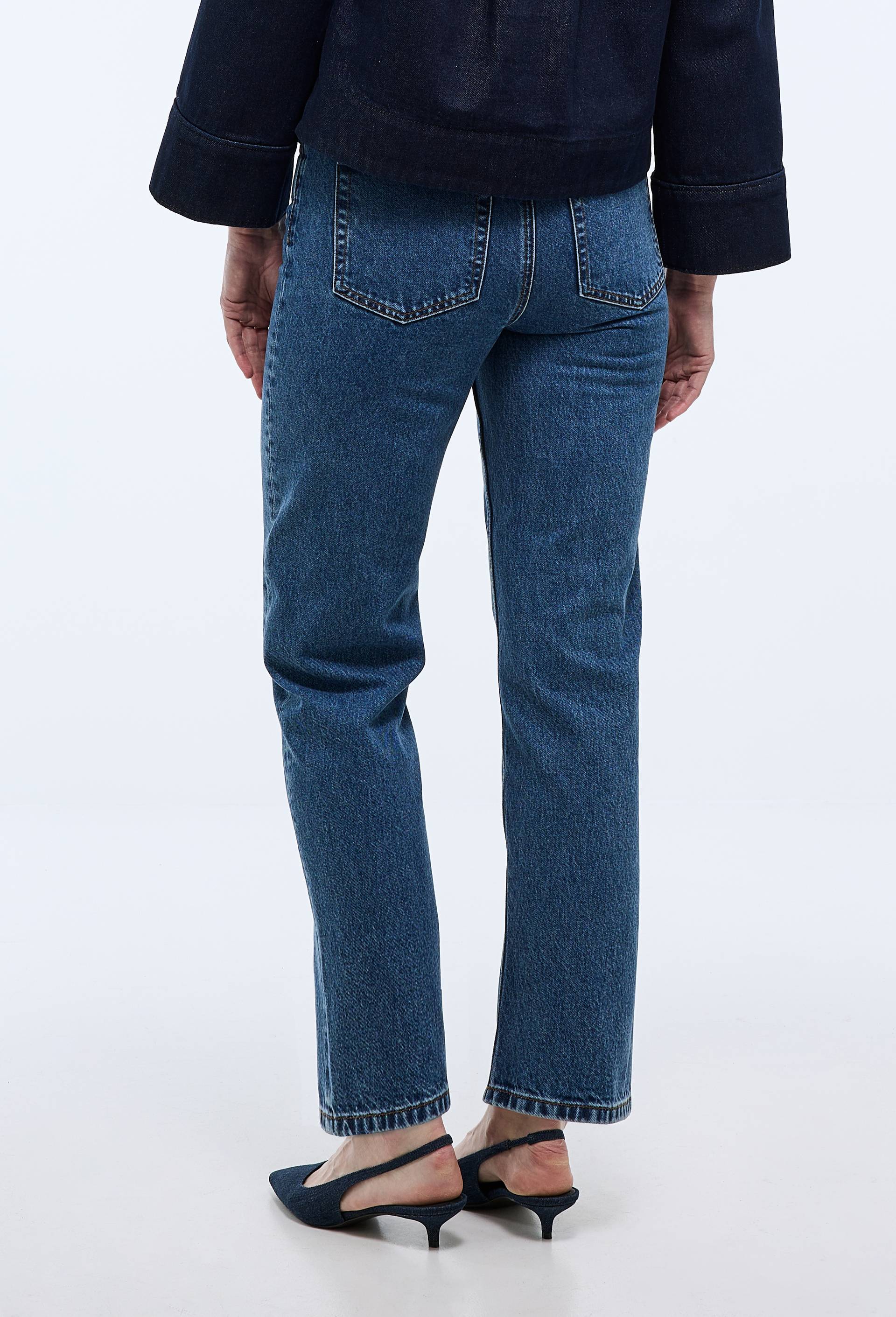 Jean droit en denim - ATELIER DENIM, Bleu, large image number 1.0