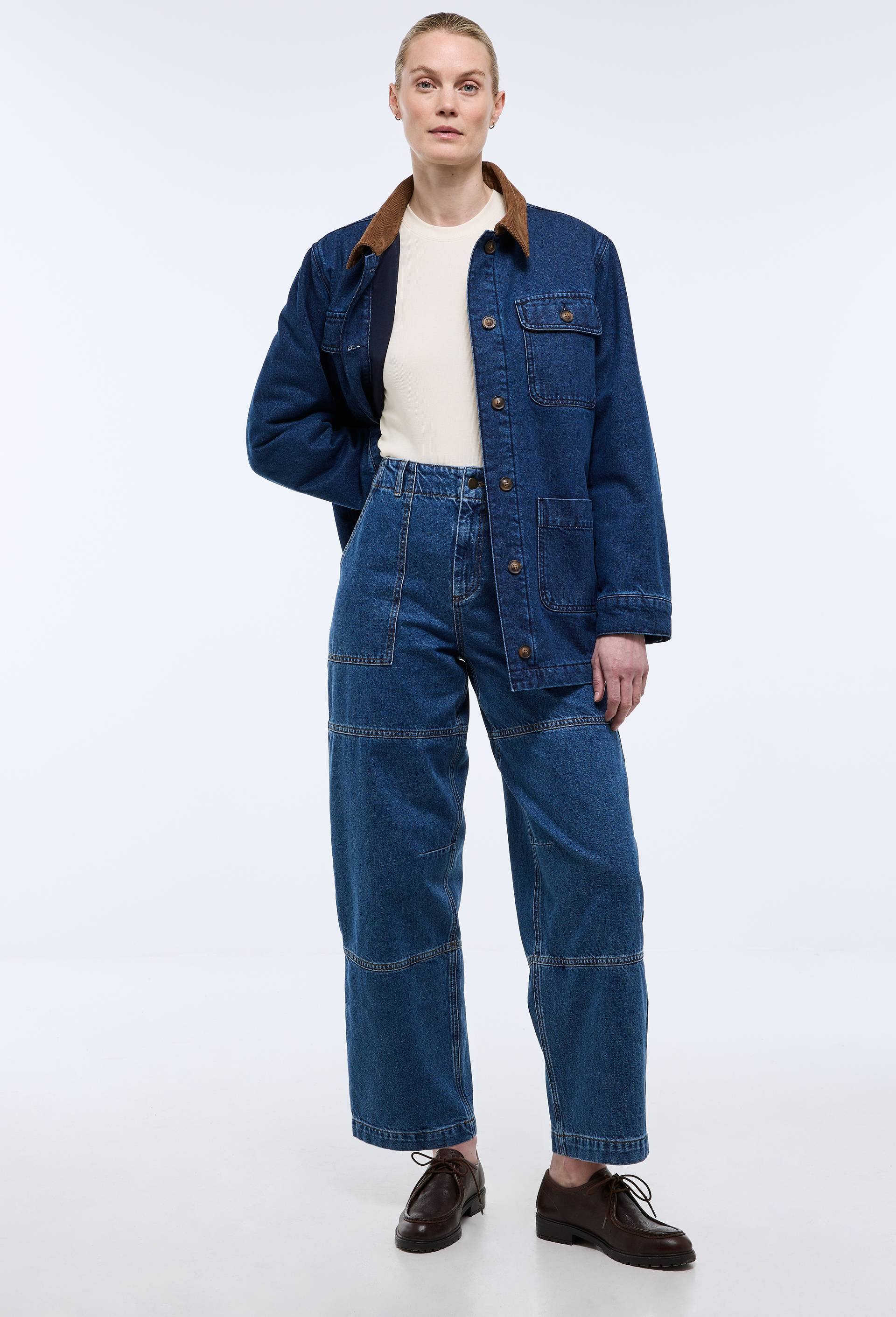 Jean large charpentier en denim - ATELIER DENIM, Bleu, large image number 0
