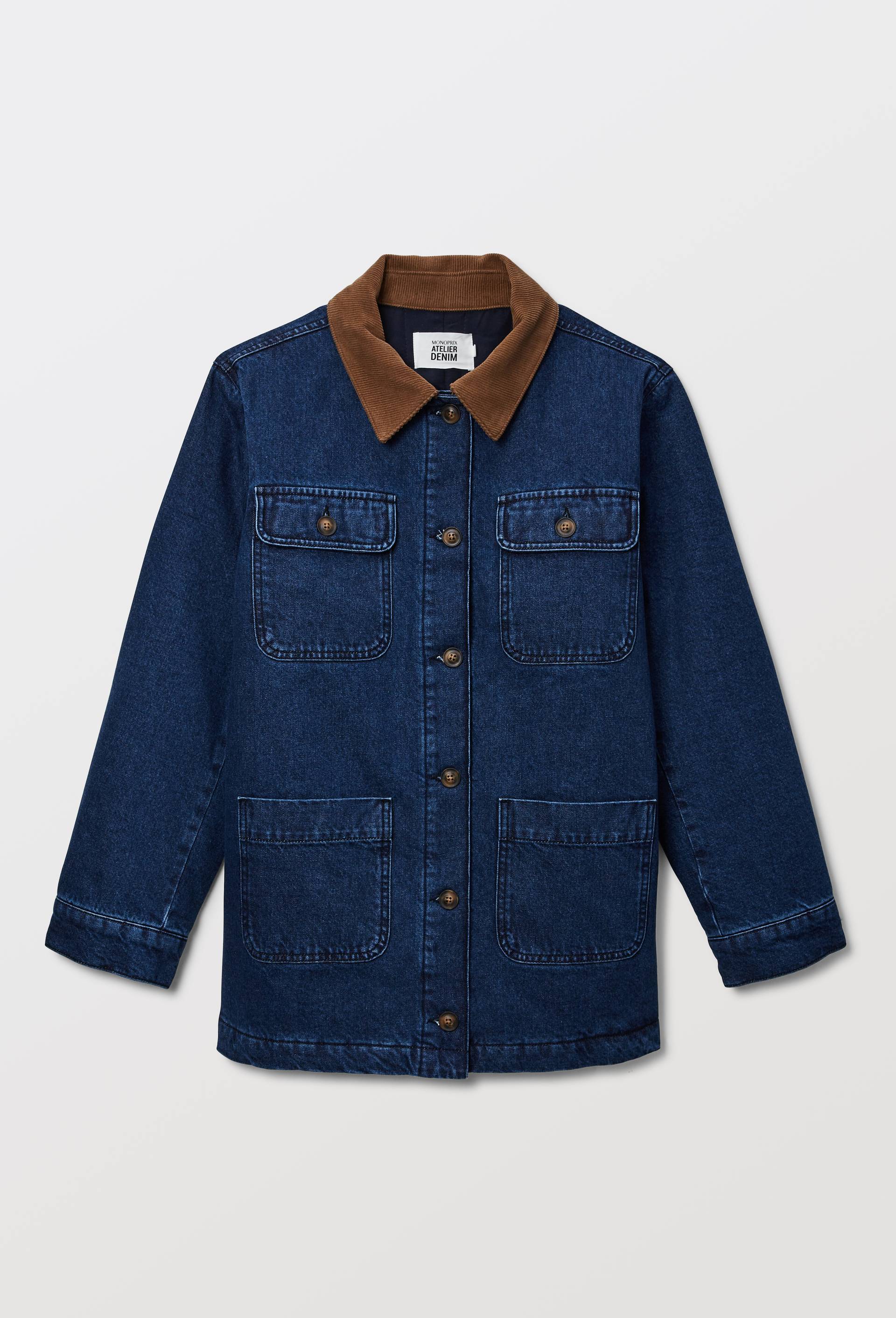 Veste worker matelass&eacute;e en denim brut - ATELIER DENIM, Bleu, large image number 2