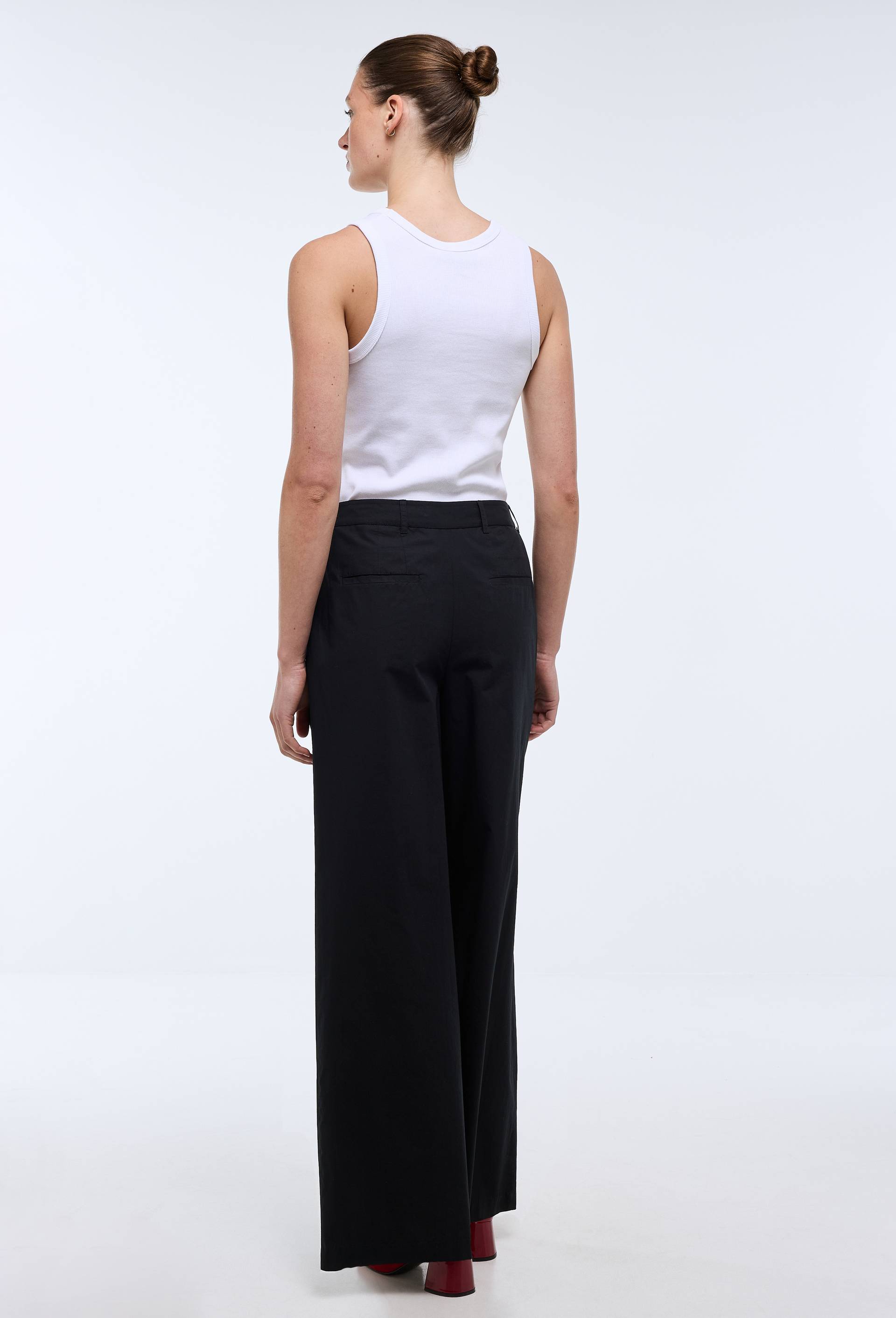 Pantalon en popeline de coton, Noir, large image number 1