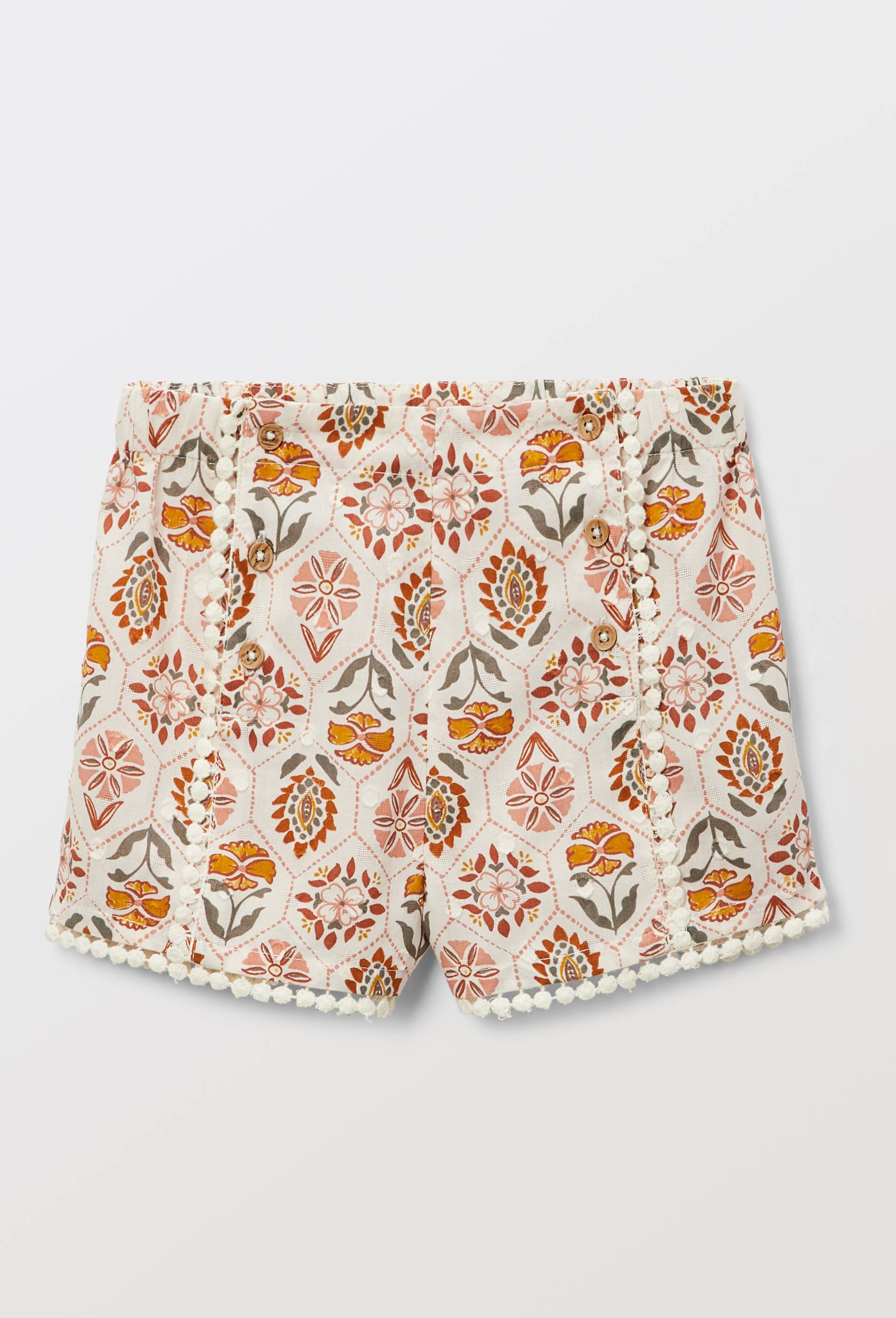 Short imprim&eacute; en coton, Beige clair, large image number 1.0