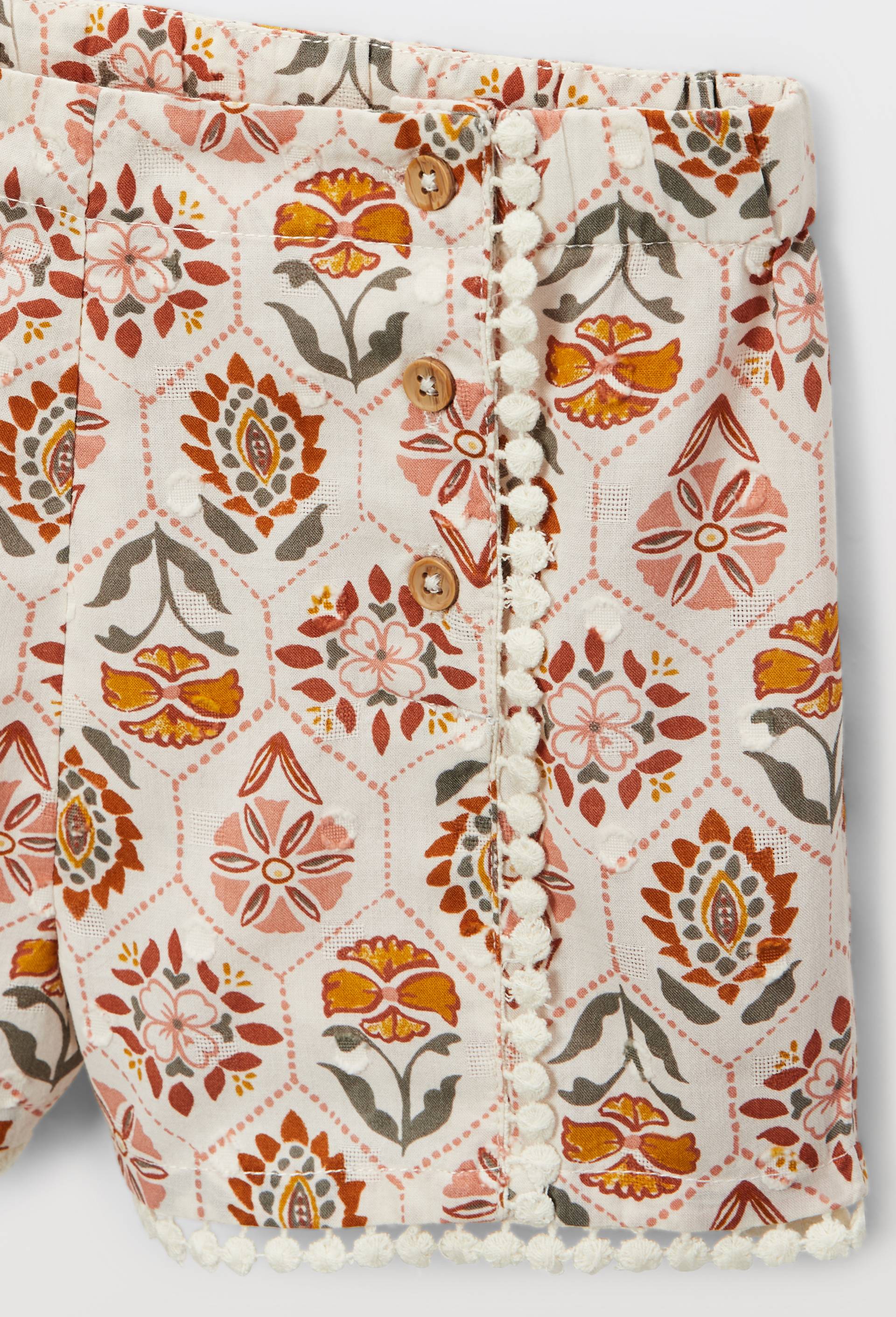 Short imprim&eacute; en coton, Beige clair, large image number 3