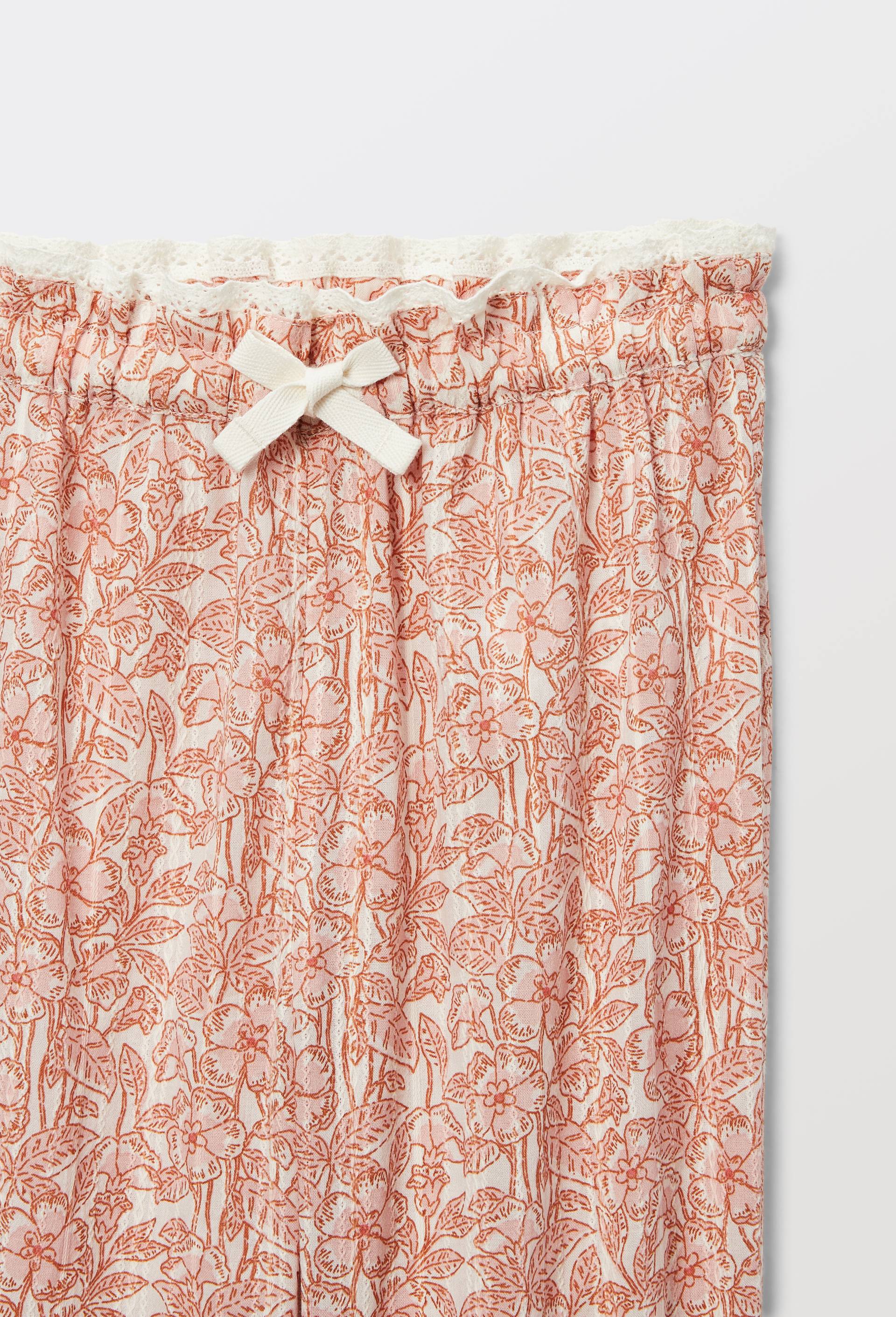 Pantalon taille &eacute;lastique imprim&eacute; en coton, Beige clair, large image number 3.0