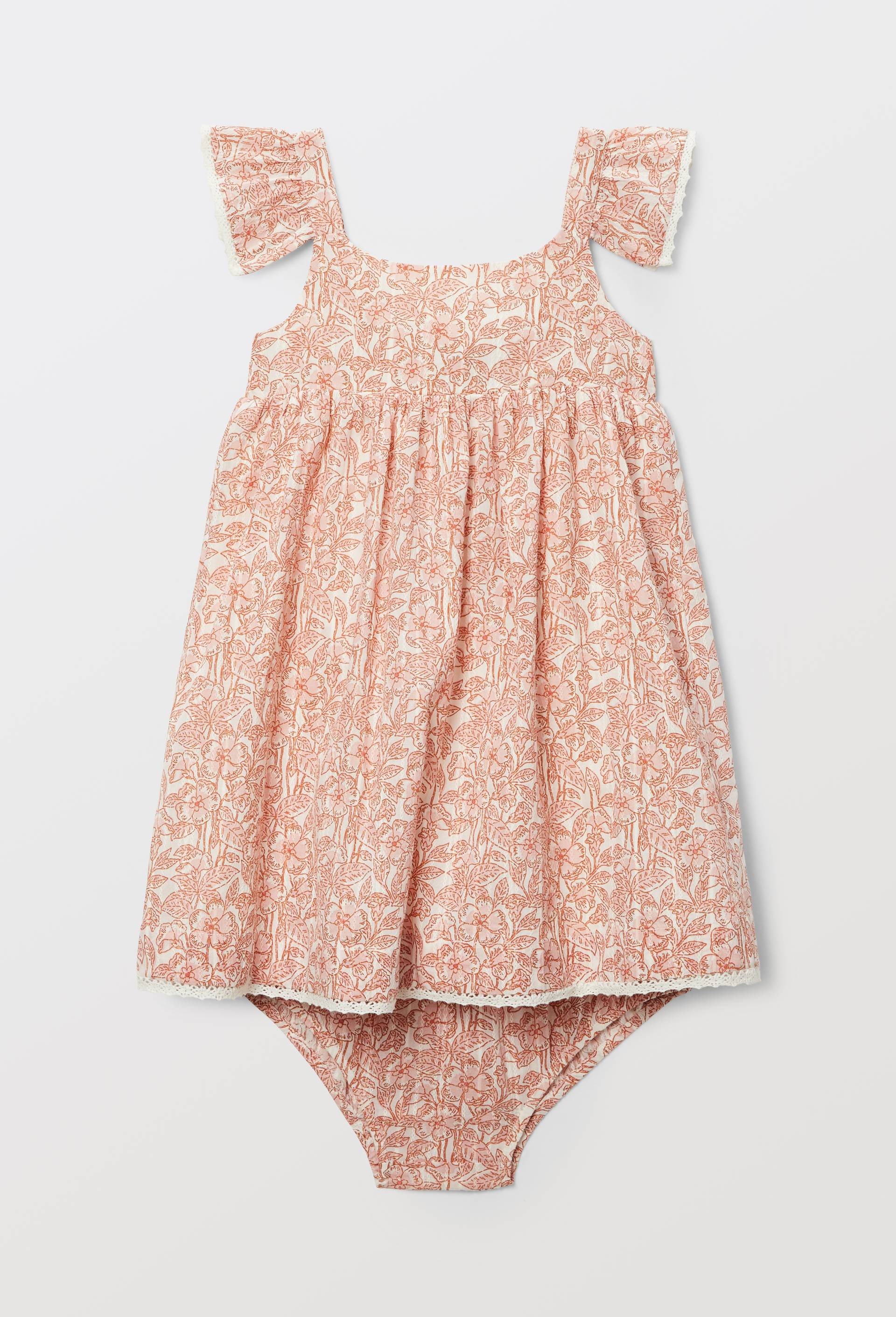 Robe avec bloomer imprim&eacute;s en coton, Beige clair, large image number 2.0