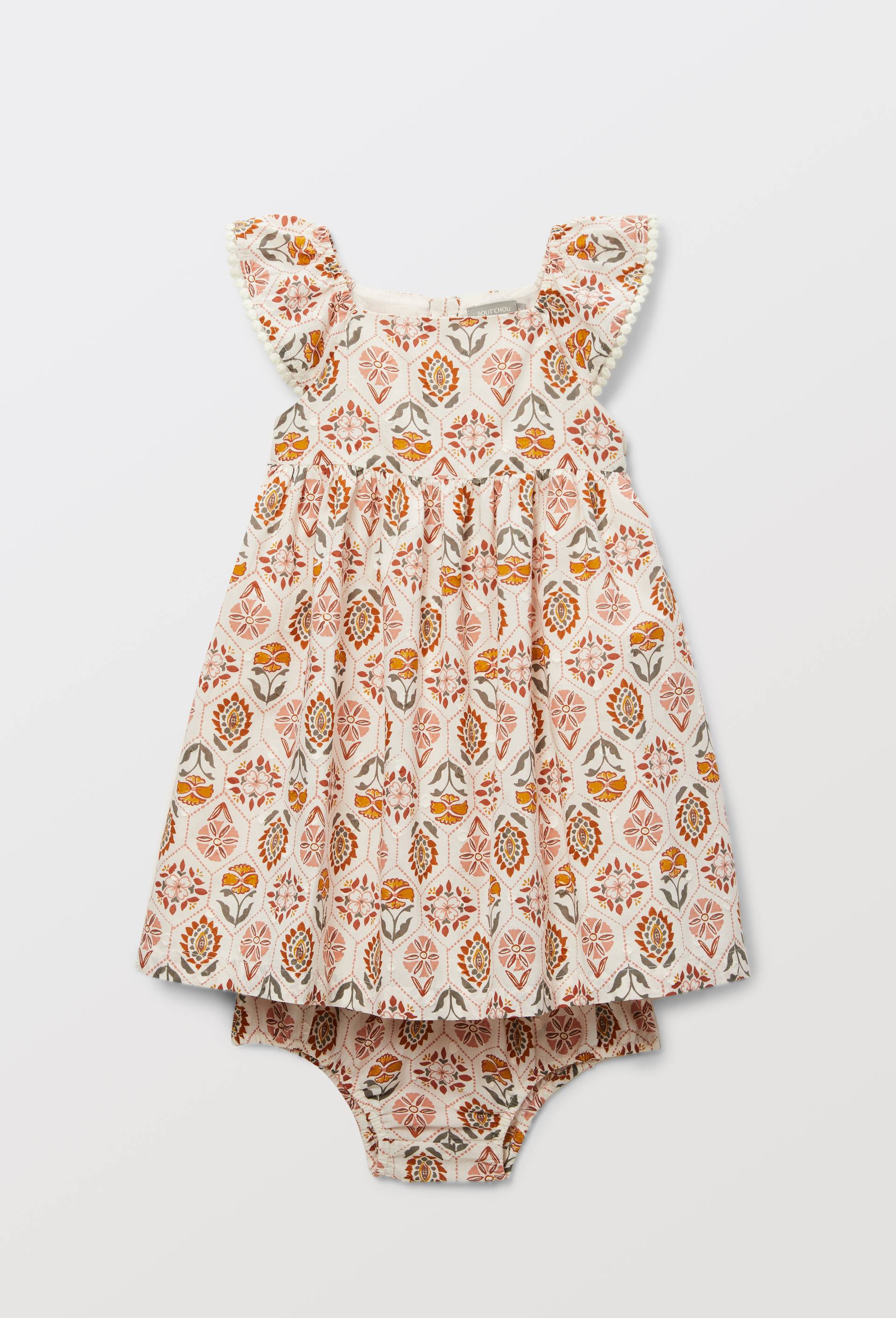 Robe avec bloomer imprim&eacute;s en coton, Beige clair, large image number 1