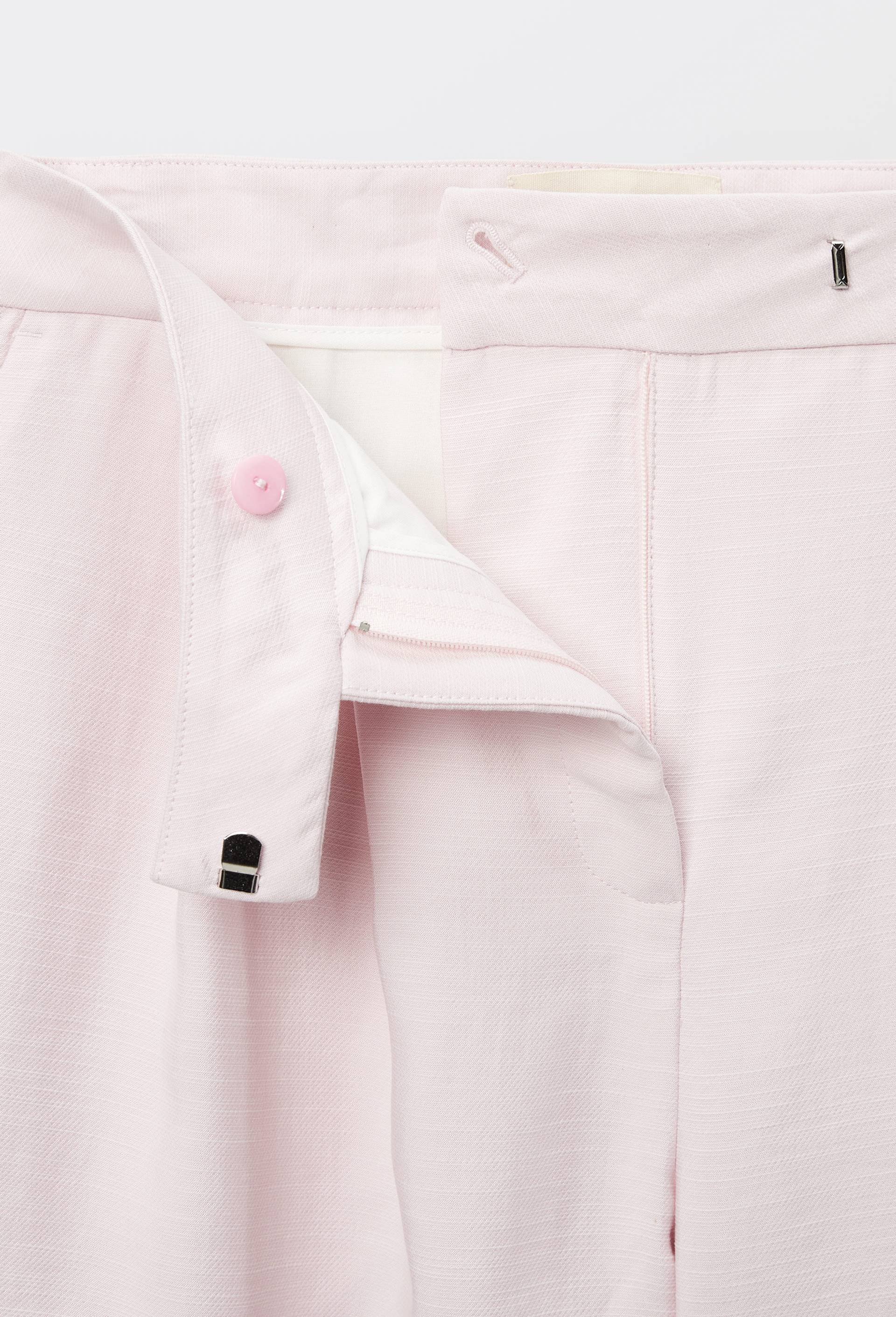 Bermuda uni contenant du coton, Rose clair, large