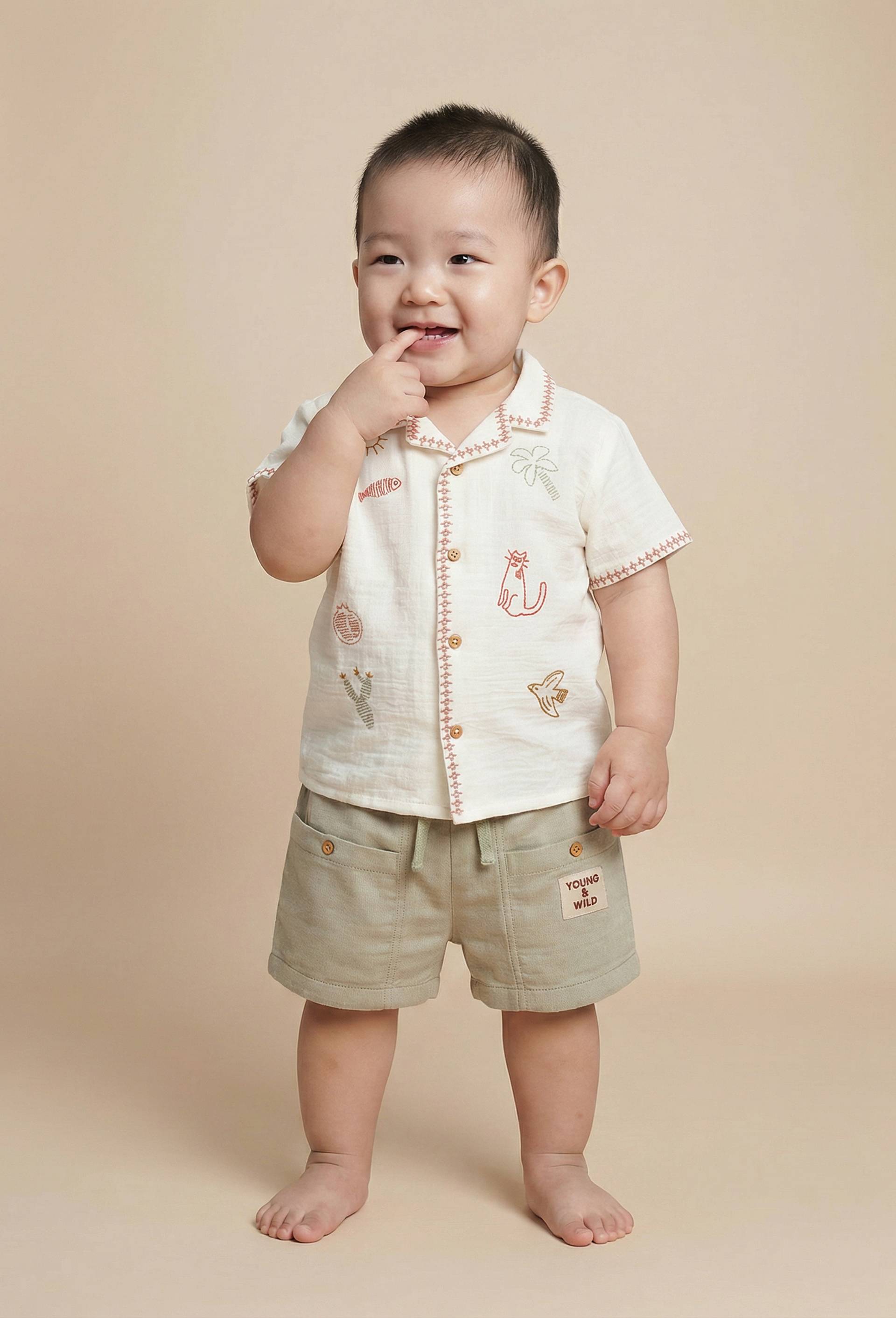 Short uni en coton BIO GOTS, Vert, swatch image