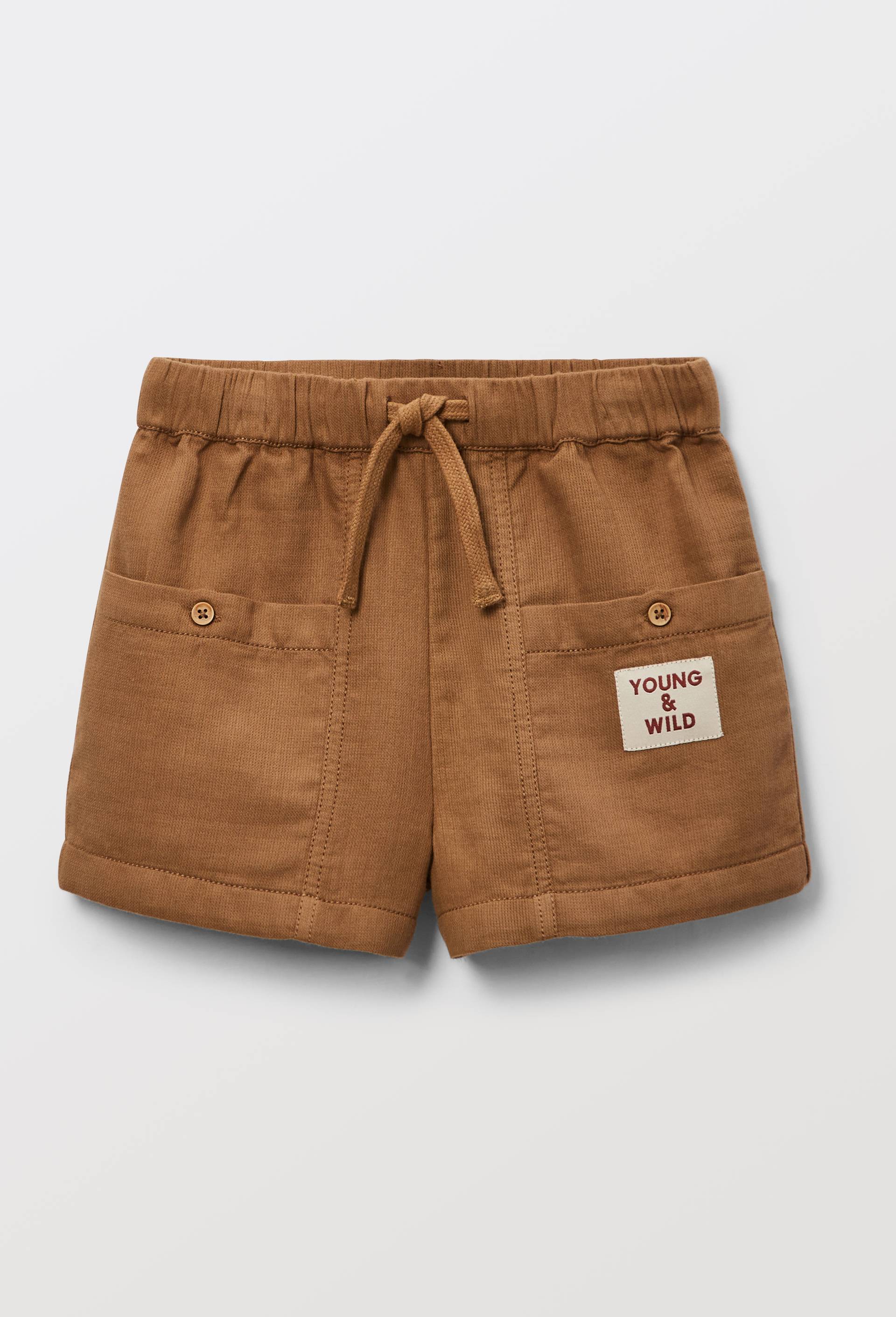 Short uni en coton BIO GOTS, Beige, large image number 1.0