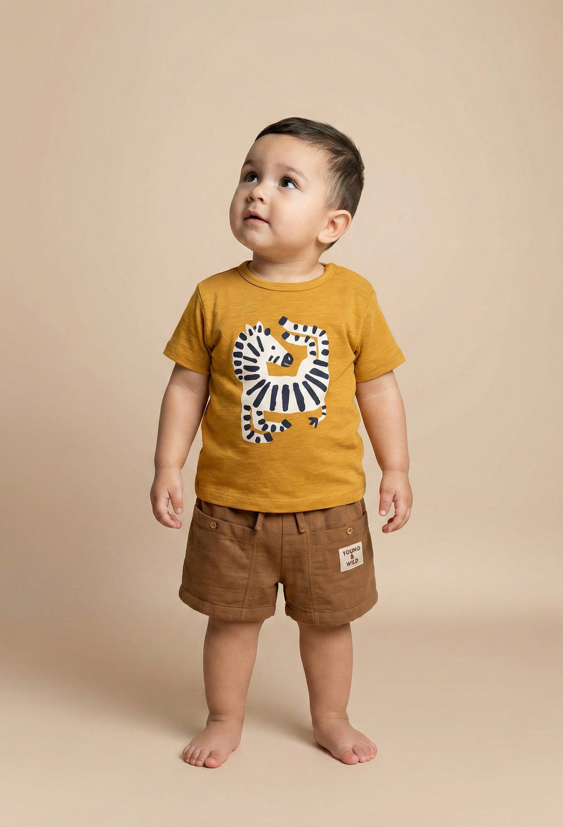 T-shirt manches courtes imprim&eacute; en coton BIO GOTS, Rose clair, large image number 0.0